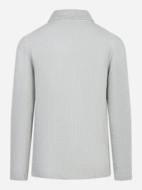Cardigan con bottoni costa inglese grigio