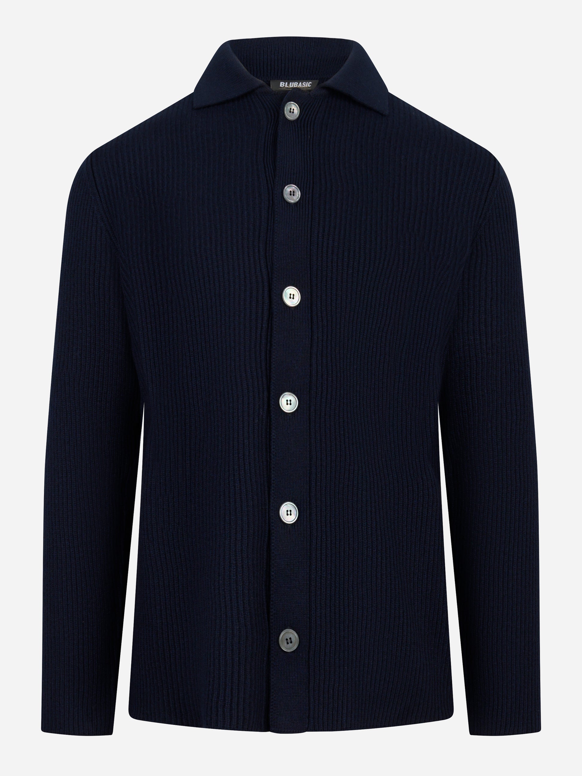 Cardigan con bottoni costa inglese blu