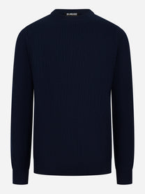 Maglia girocollo costa inglese blu