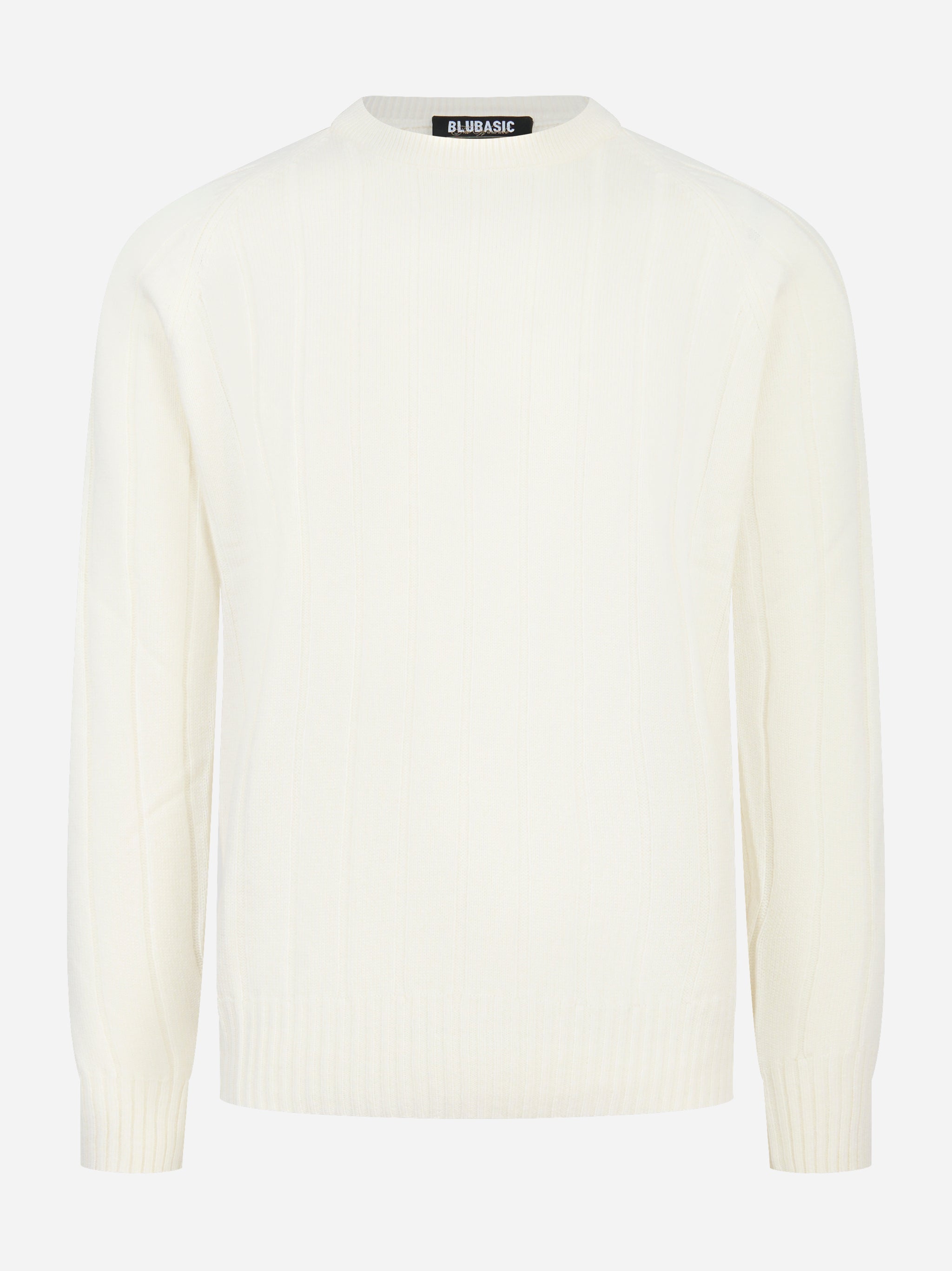 Maglia girocollo bianca costa inglese piatta