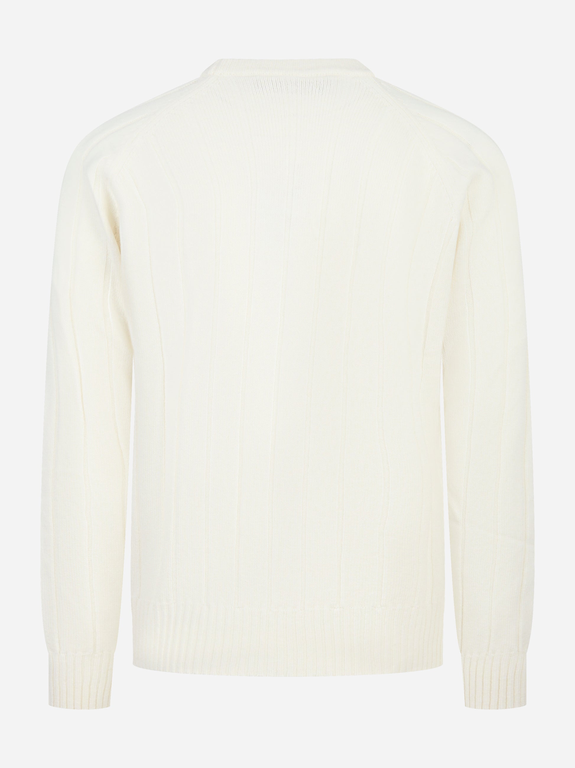 Maglia girocollo bianca costa inglese piatta