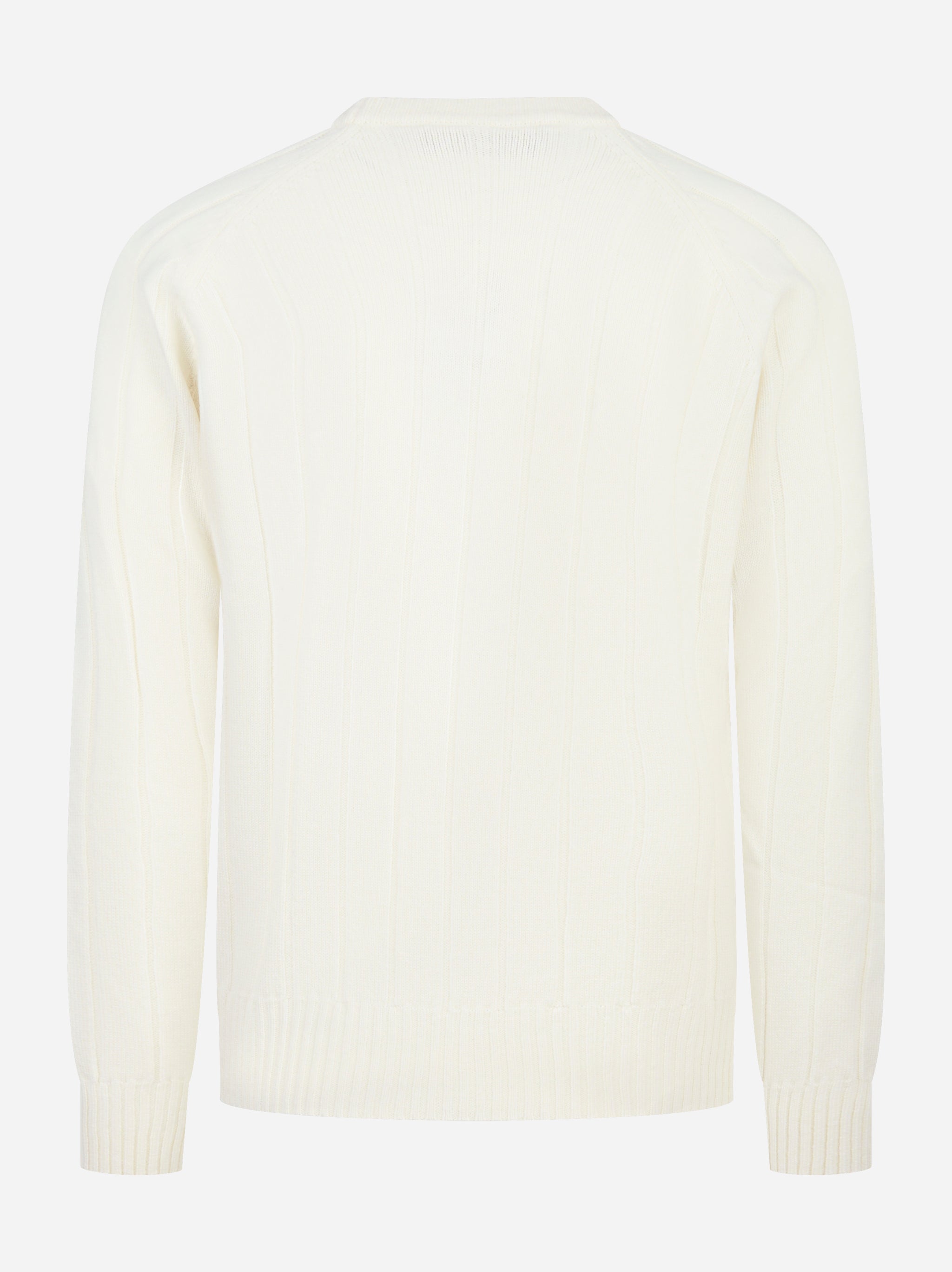 Maglia girocollo bianca costa inglese piatta