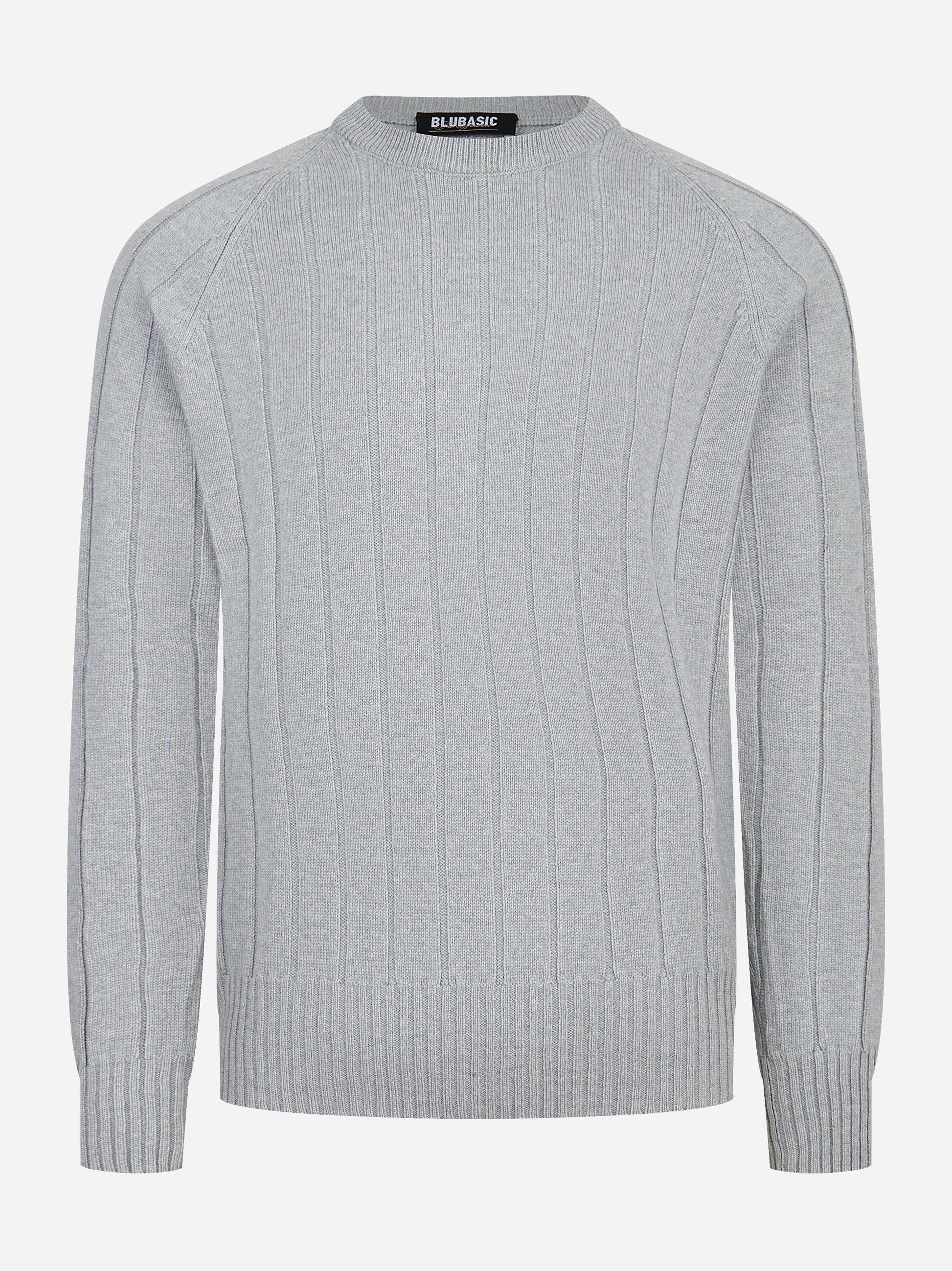 Maglia girocollo grigia costa inglese piatta