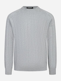 Maglia girocollo grigia costa inglese piatta