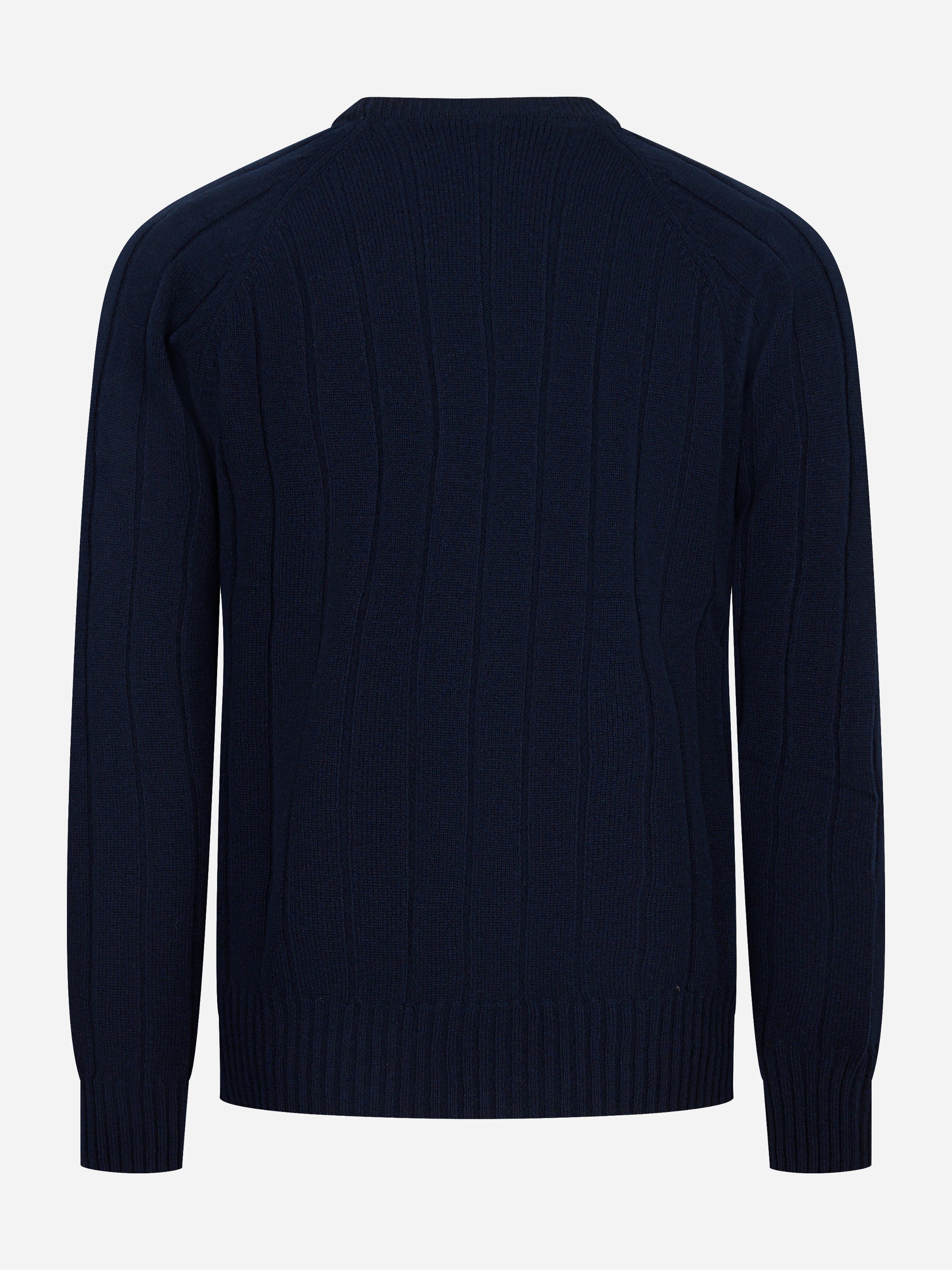 Maglia girocollo blu costa inglese piatta