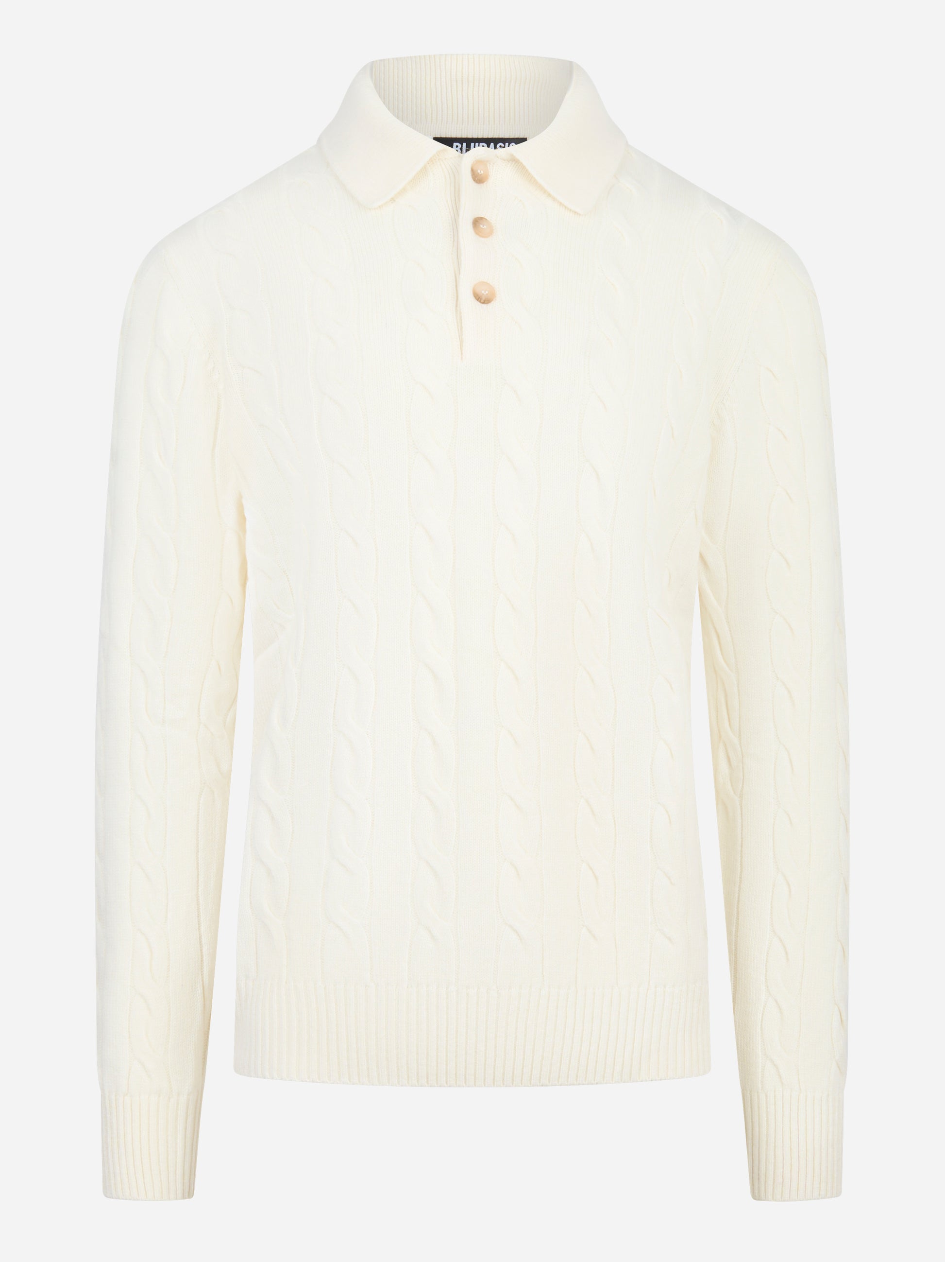 Polo bianca con motiva a treccia