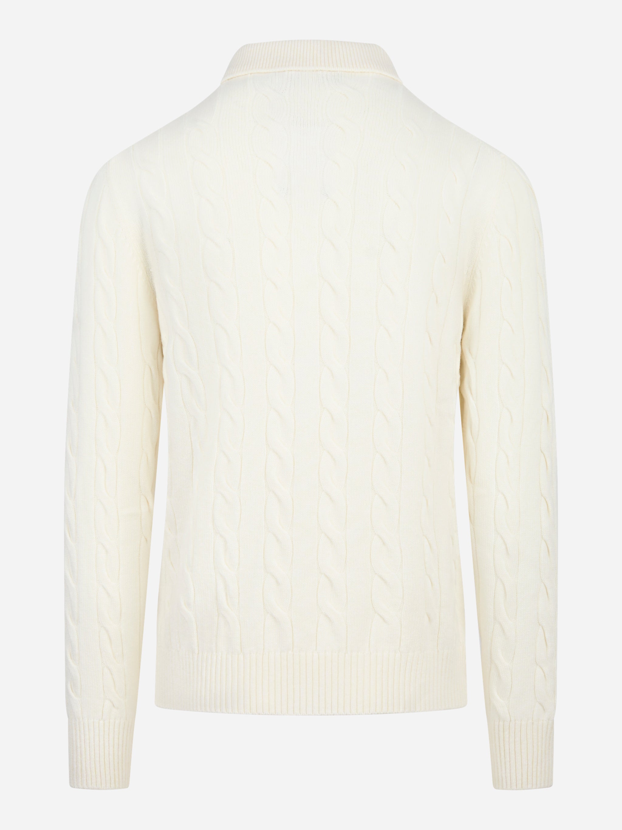 Polo bianca con motiva a treccia