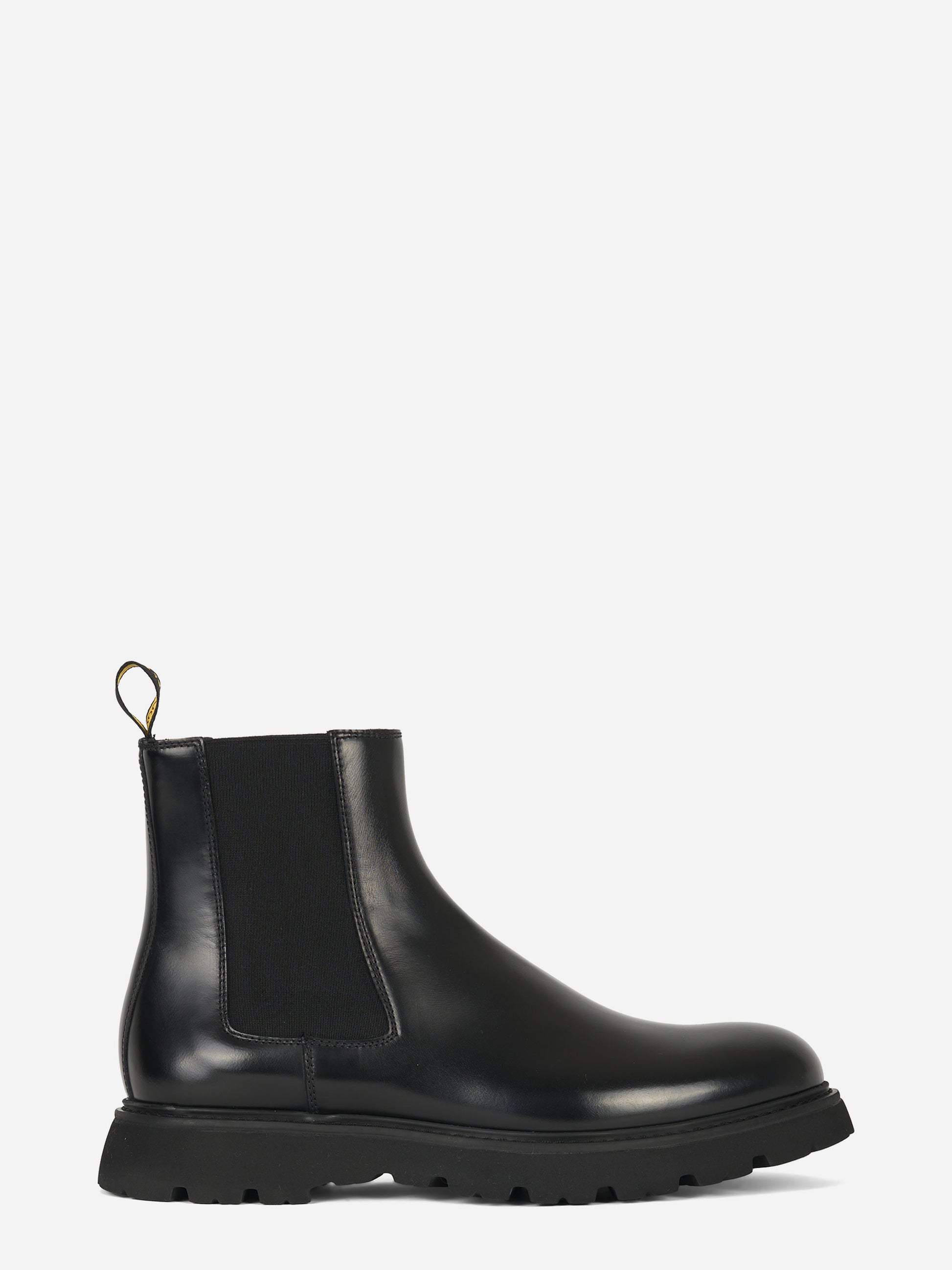 Stivale in pelle con fondo gomma Nero