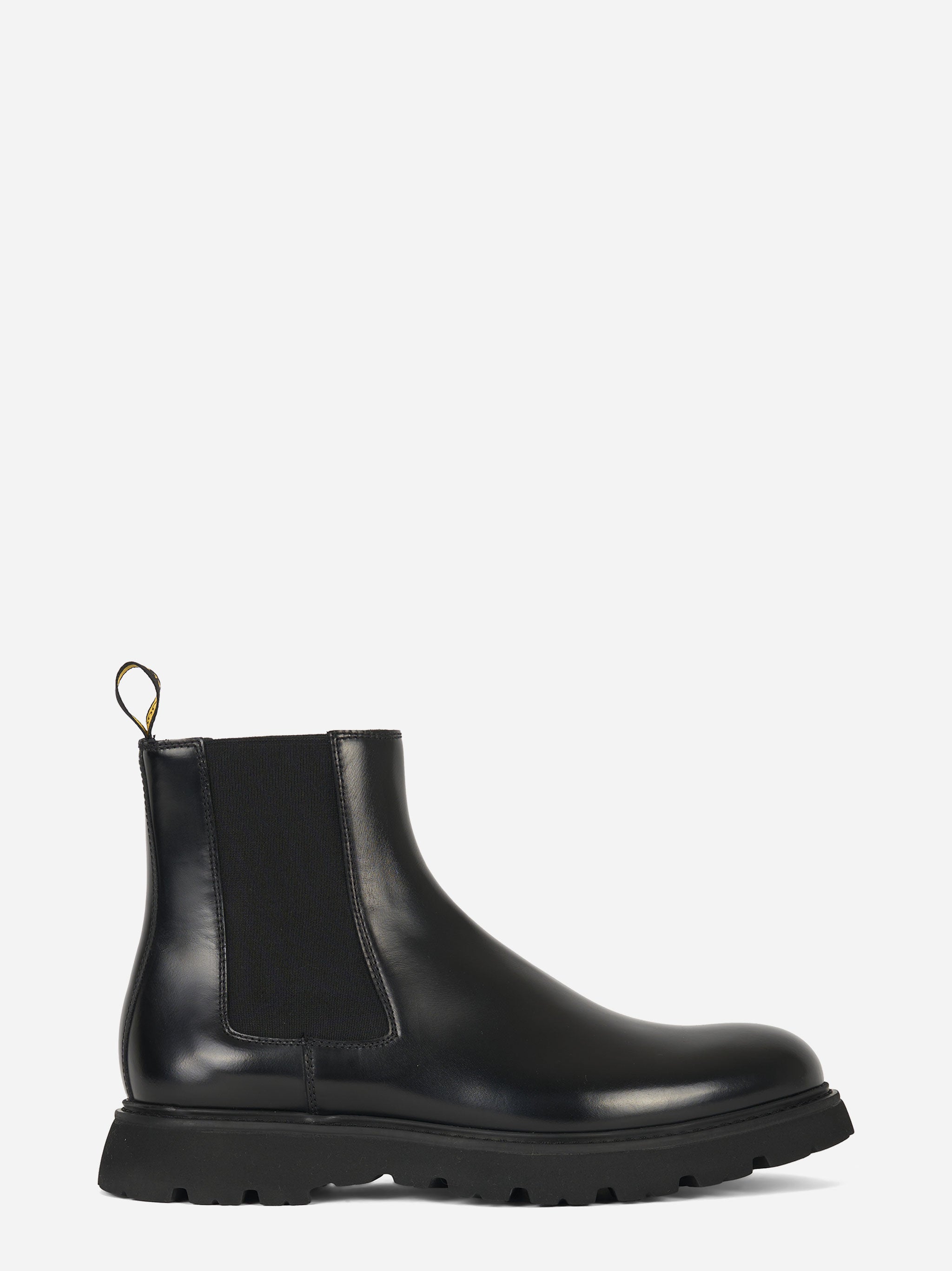 Stivale in pelle con fondo gomma Nero