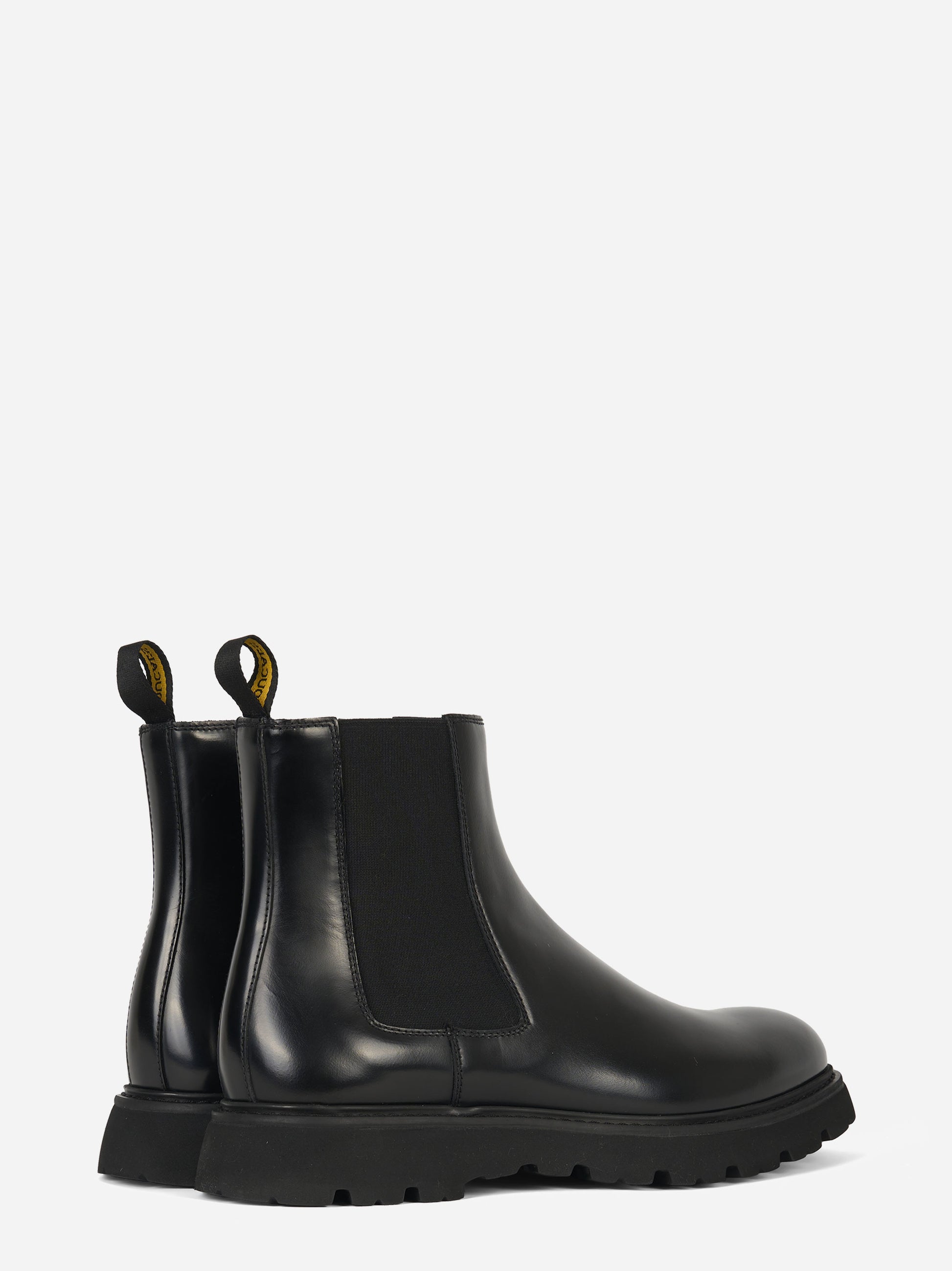 Stivale in pelle con fondo gomma Nero