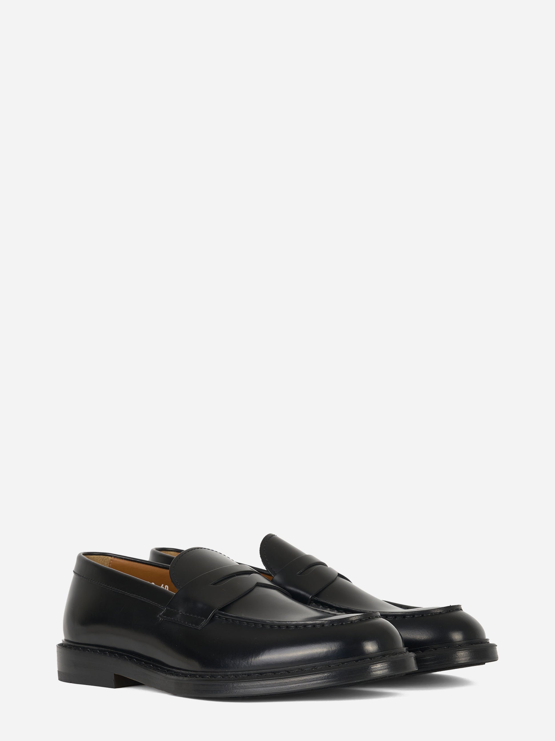 Mocassino in pelle con fondo cuoio Nero