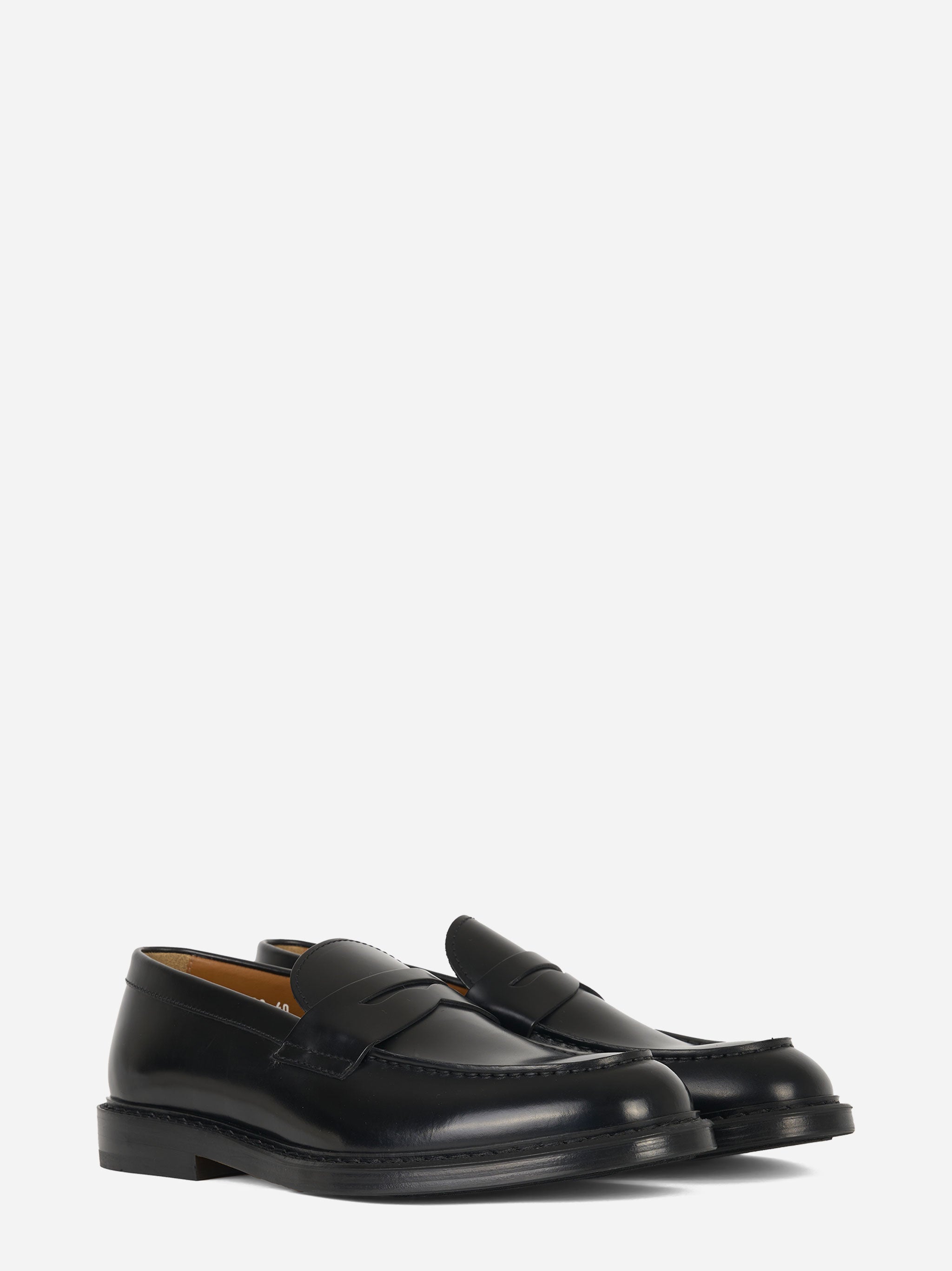 Mocassino in pelle con fondo cuoio Nero