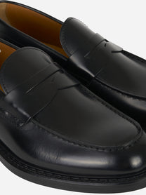 Mocassino in pelle con fondo cuoio Nero
