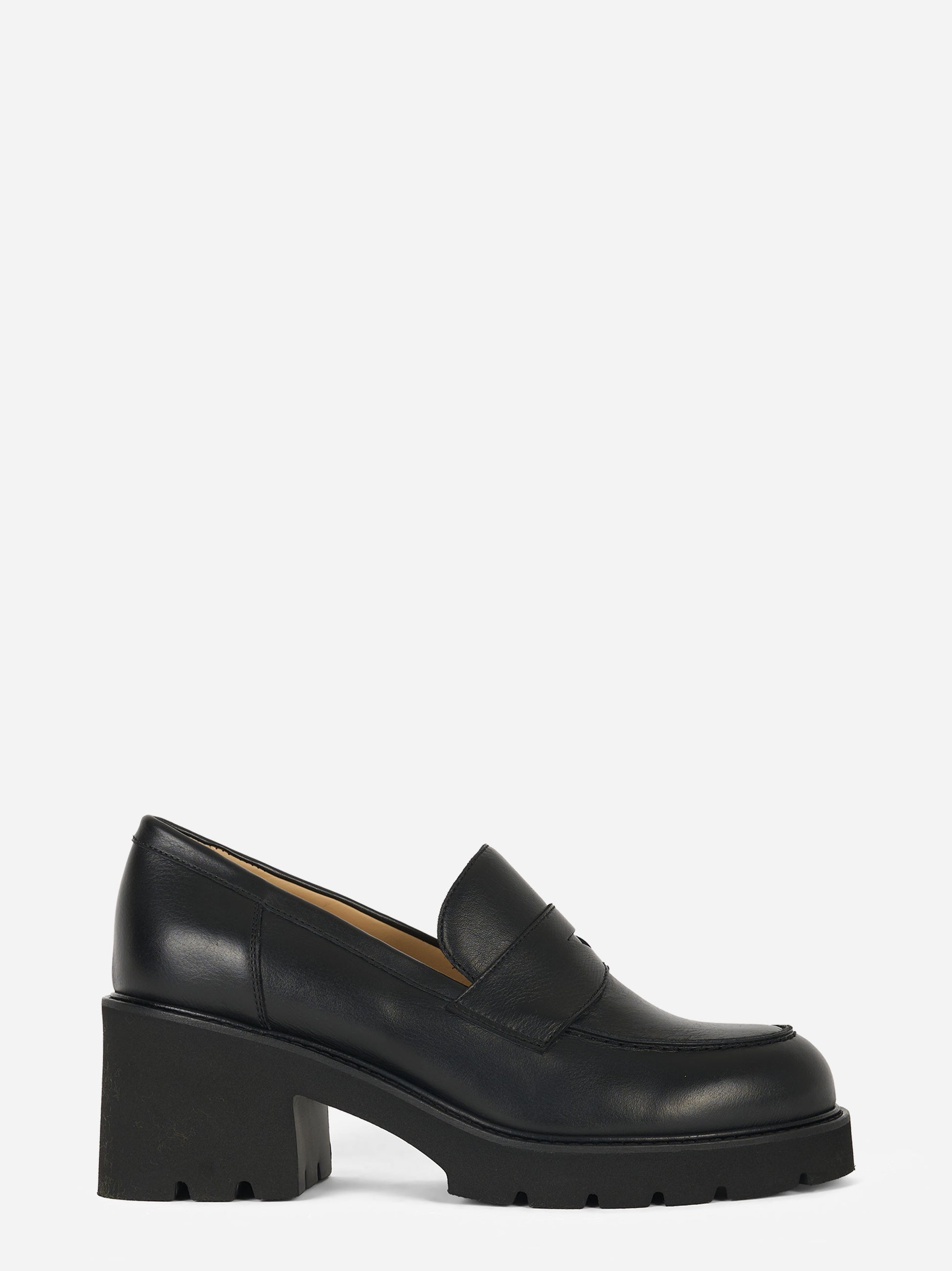 Mocassino Adler in pelle con fondo gomma Nero