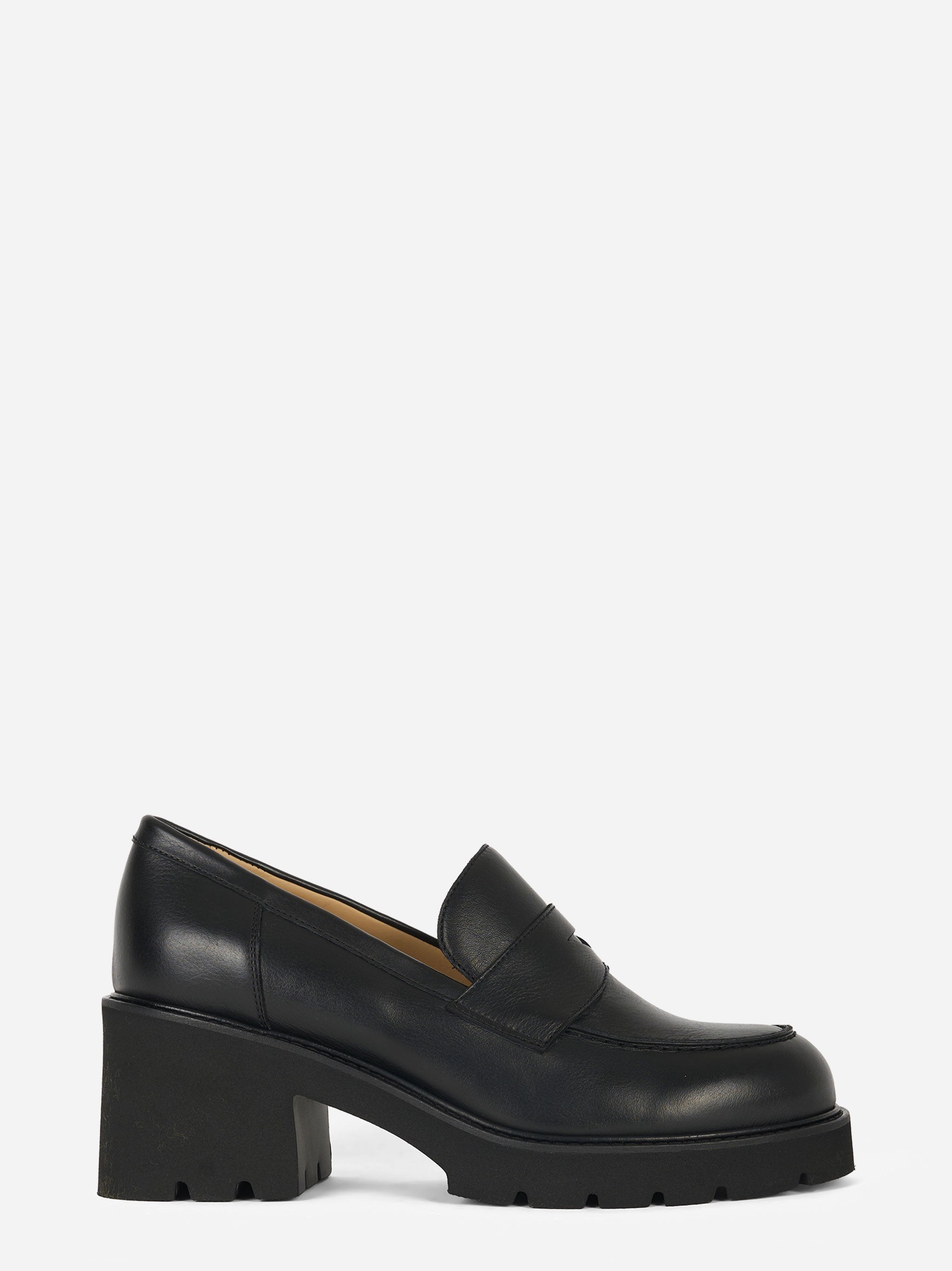 Mocassino Adler in pelle con fondo gomma Nero