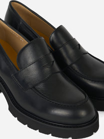 Mocassino Adler in pelle con fondo gomma Nero