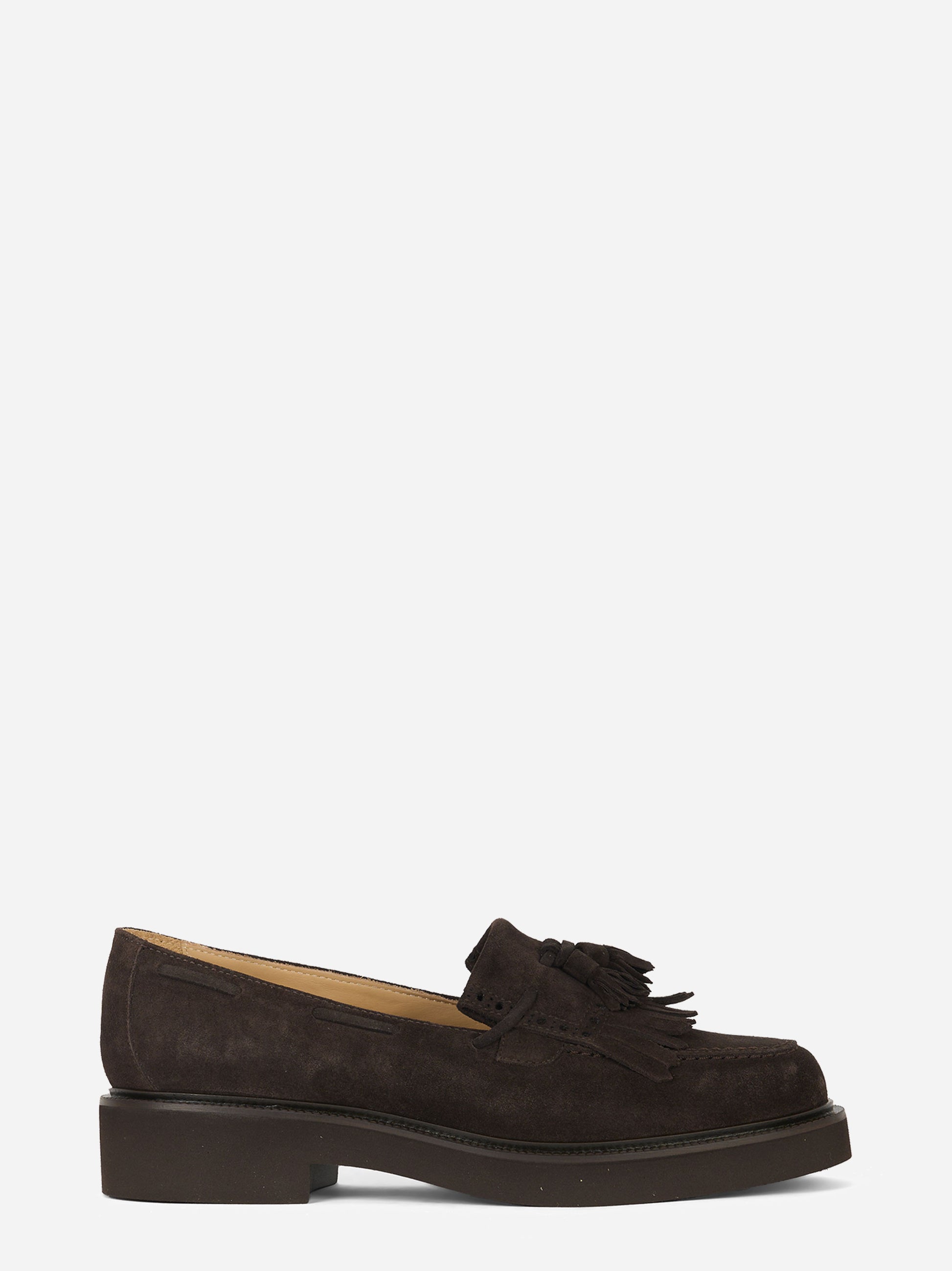 Mocassino Adler in suede con frangia Marrone