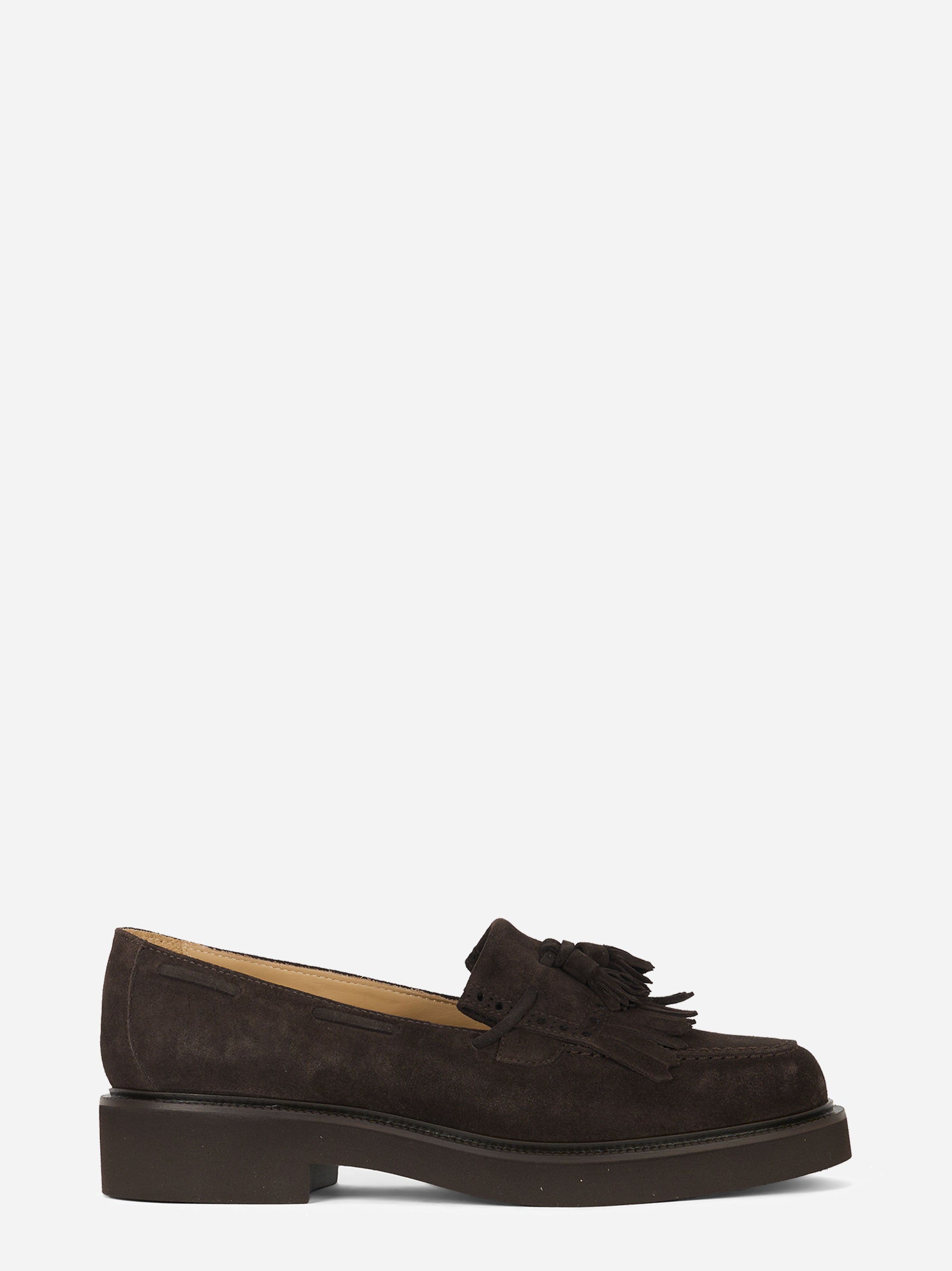 Mocassino Adler in suede con frangia Marrone