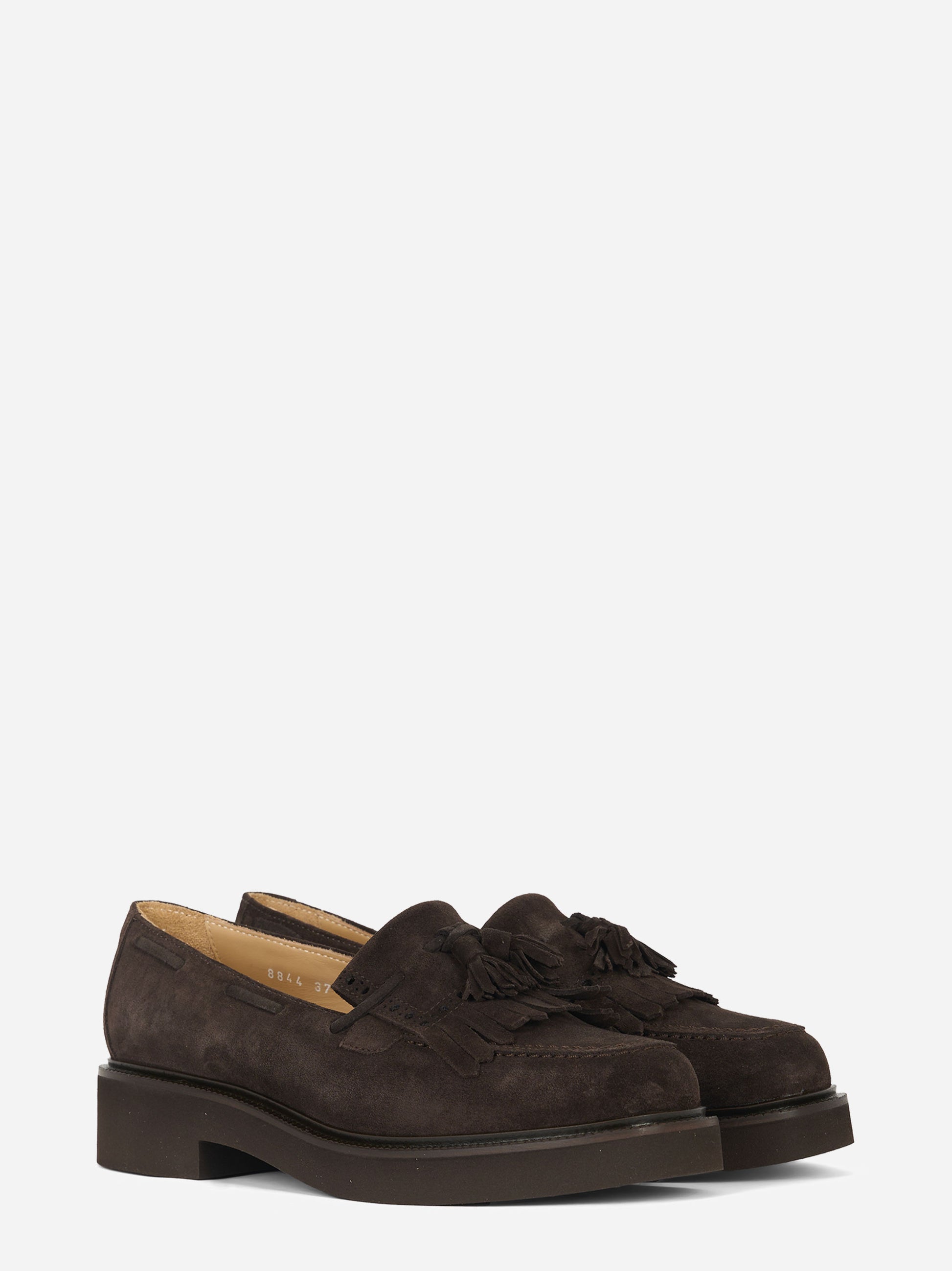 Mocassino Adler in suede con frangia Marrone