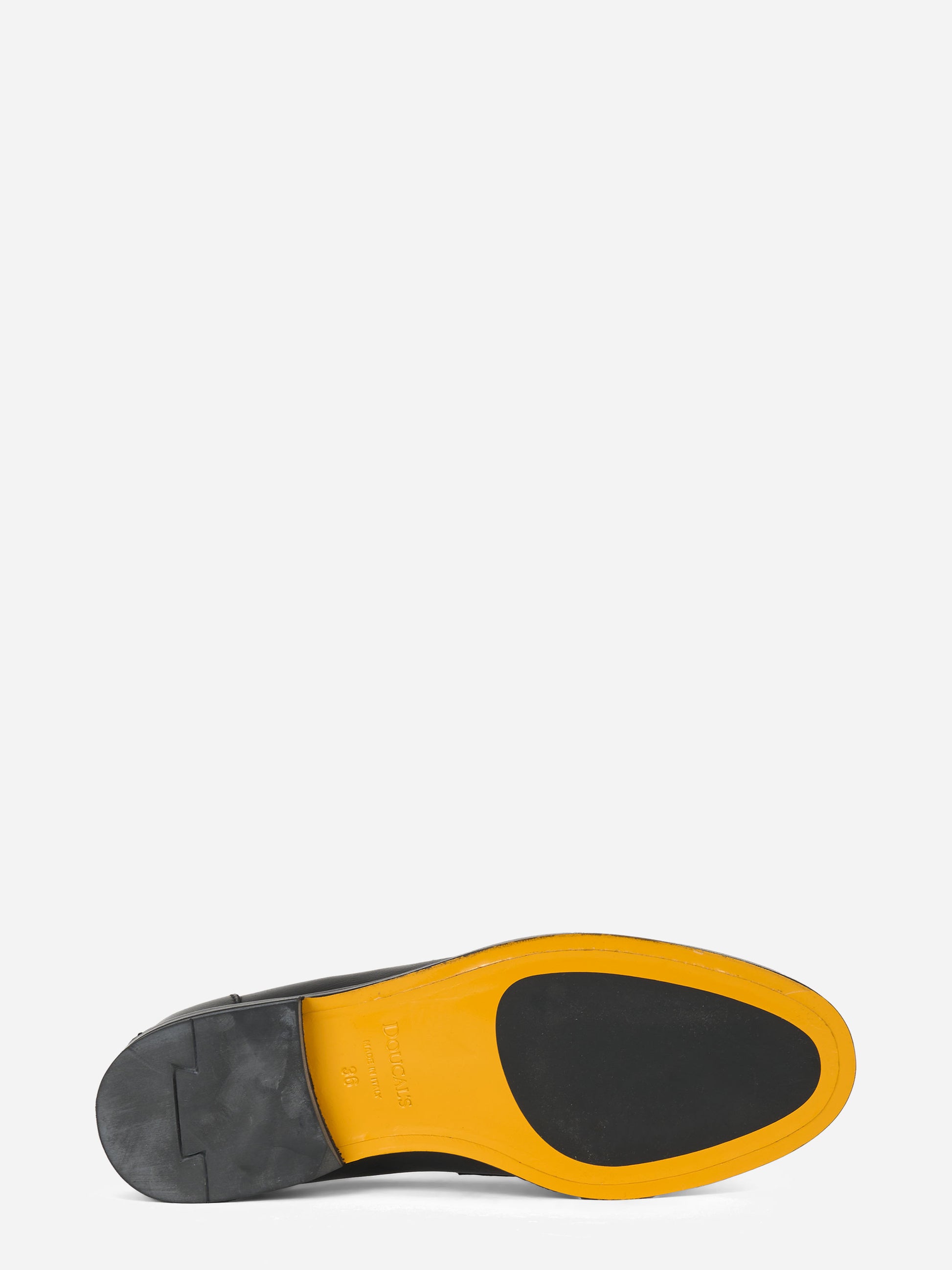 Mocassino in pelle con fascia in monile Nero