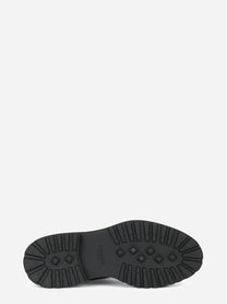Stivale allacciato in pelle con zip laterale Nero