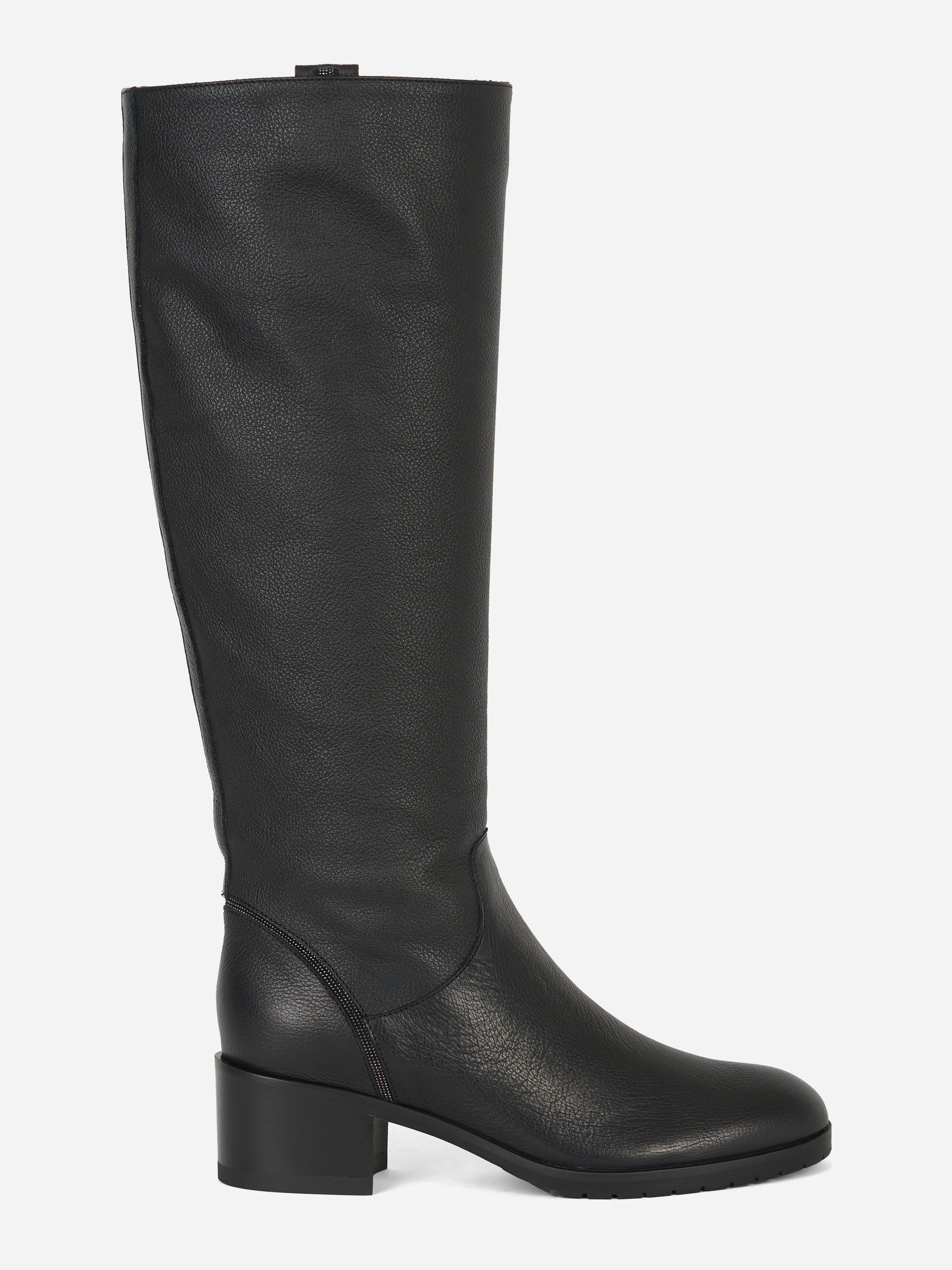 Stivale alto in pelle Nero