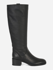 Stivale alto in pelle Nero