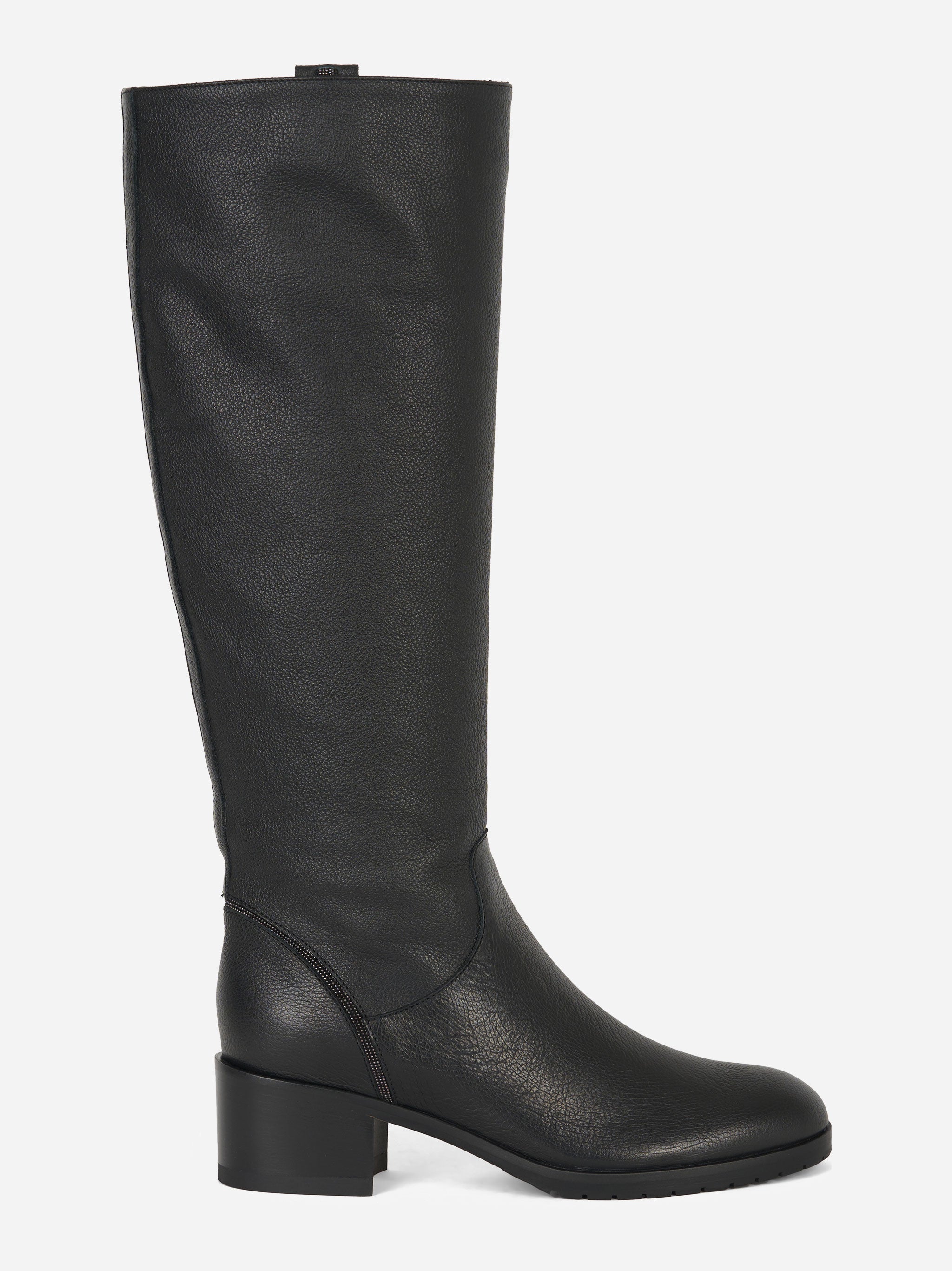 Stivale alto in pelle Nero