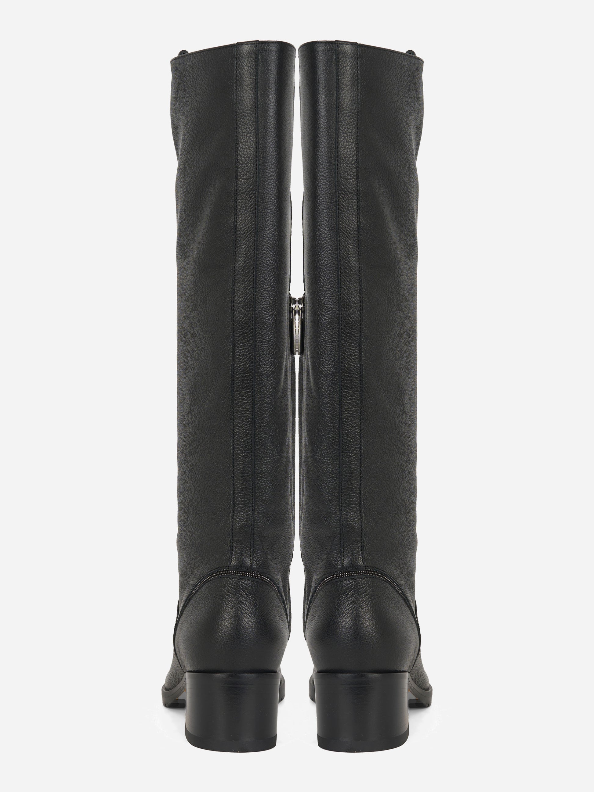 Stivale alto in pelle Nero