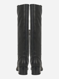 Stivale alto in pelle Nero