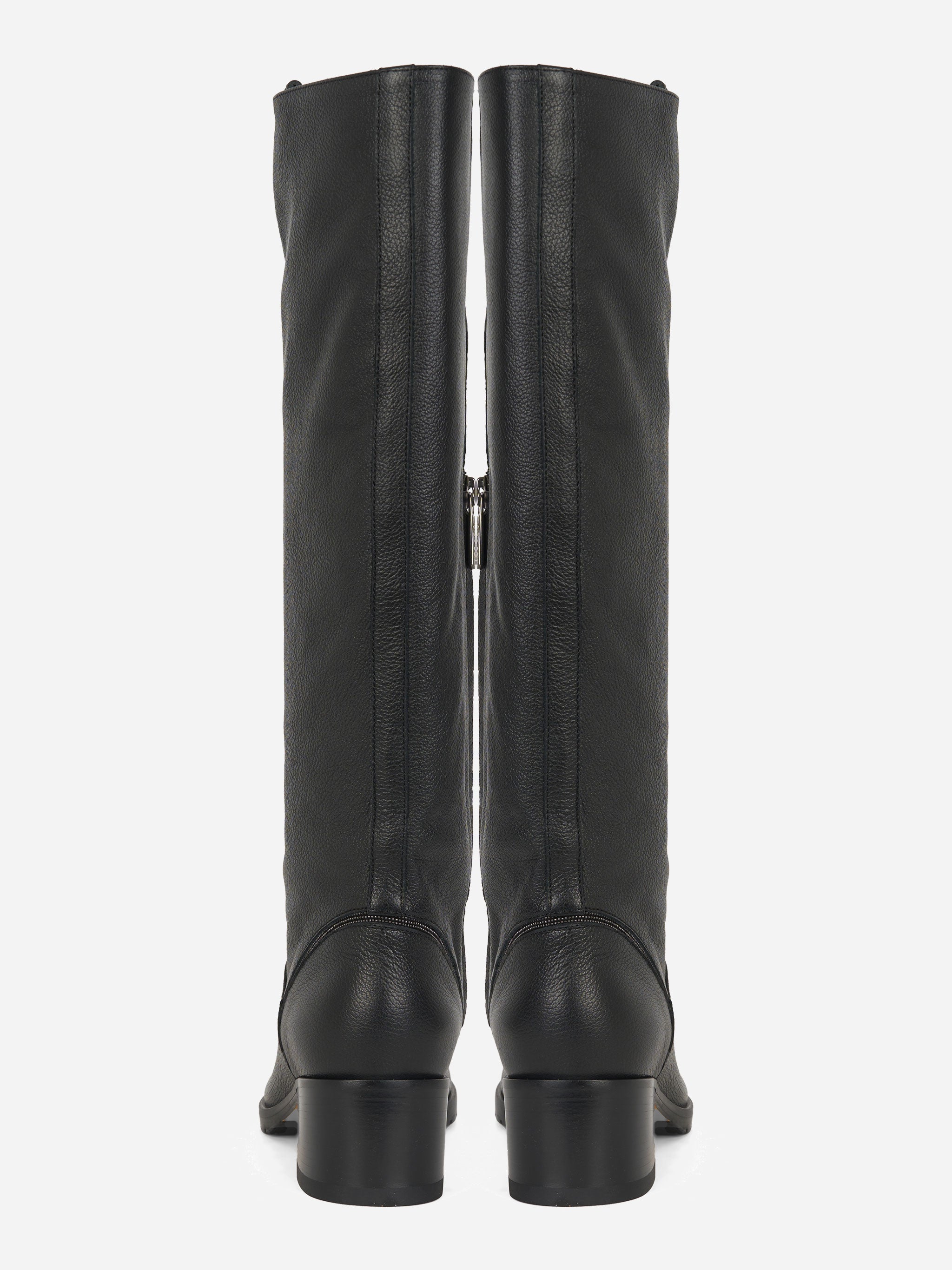 Stivale alto in pelle Nero