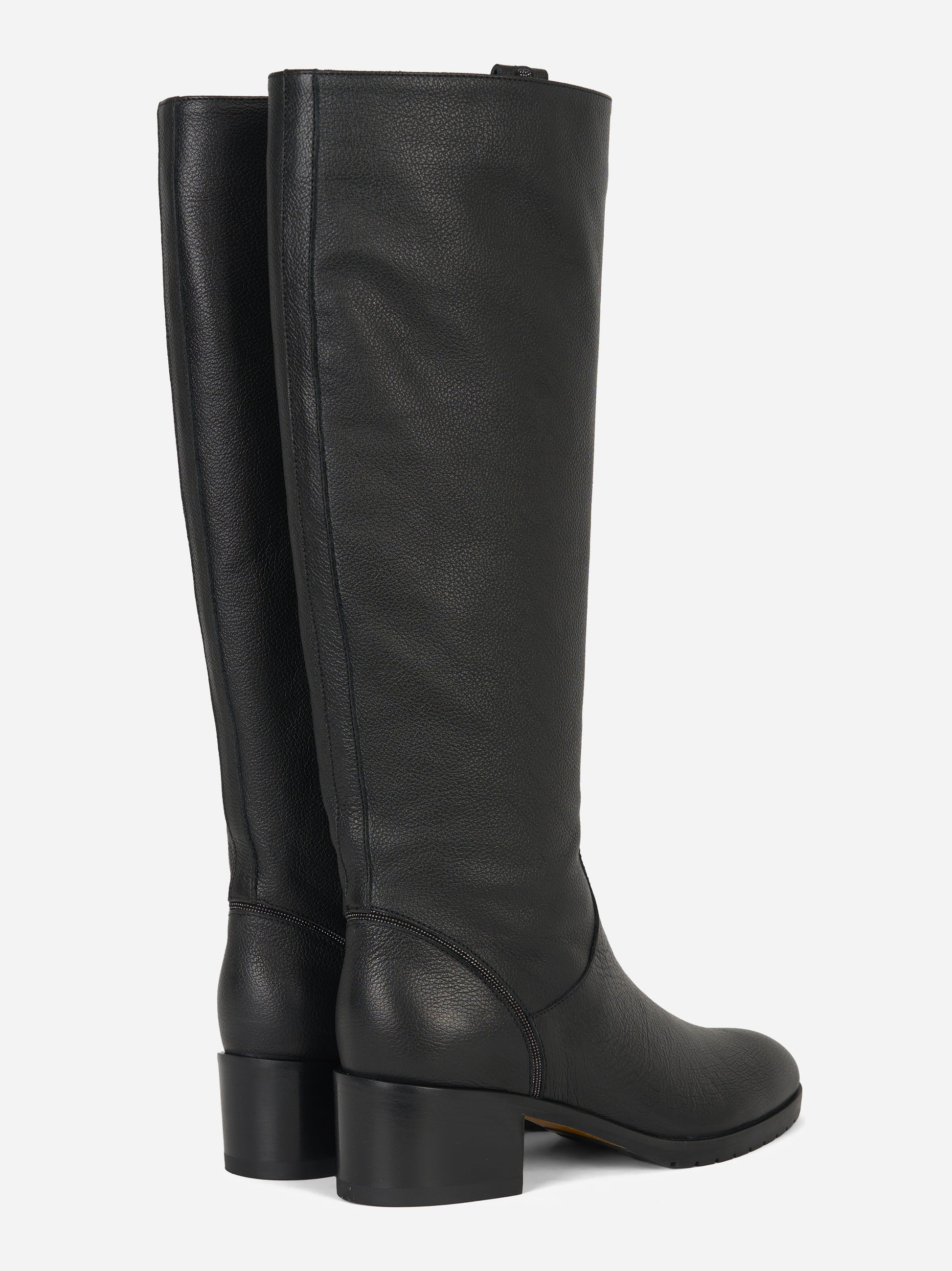 Stivale alto in pelle Nero