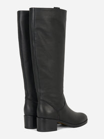 Stivale alto in pelle Nero