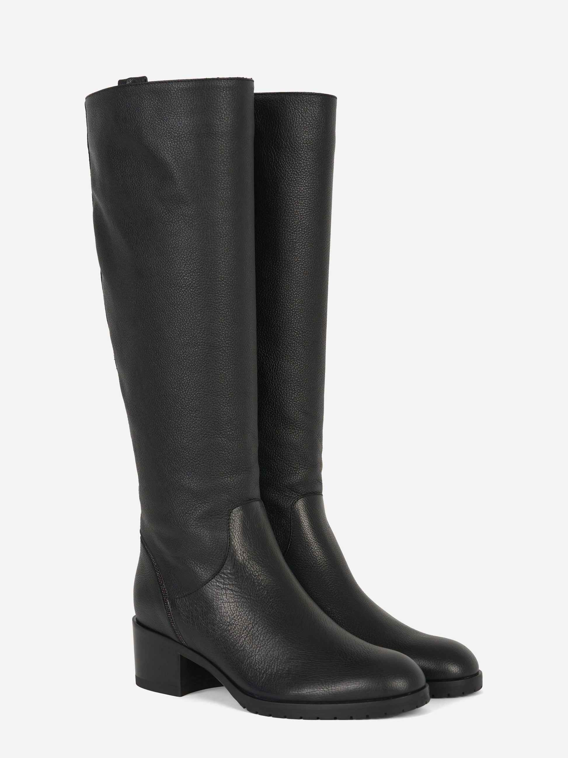 Stivale alto in pelle Nero