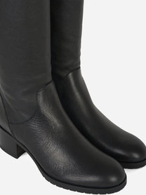 Stivale alto in pelle Nero