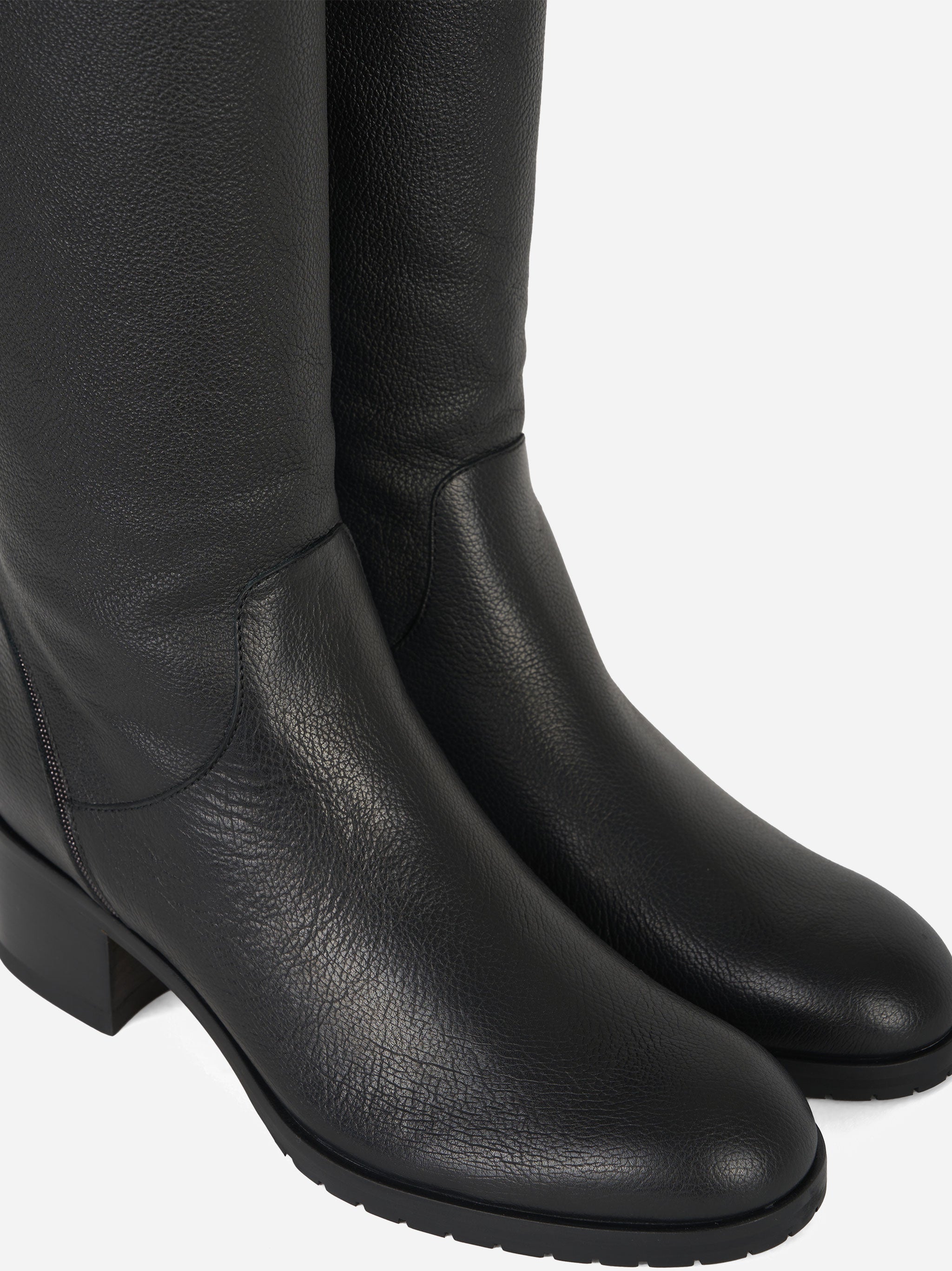Stivale alto in pelle Nero