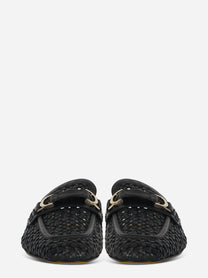 Mocassino sabot nero intrecciato