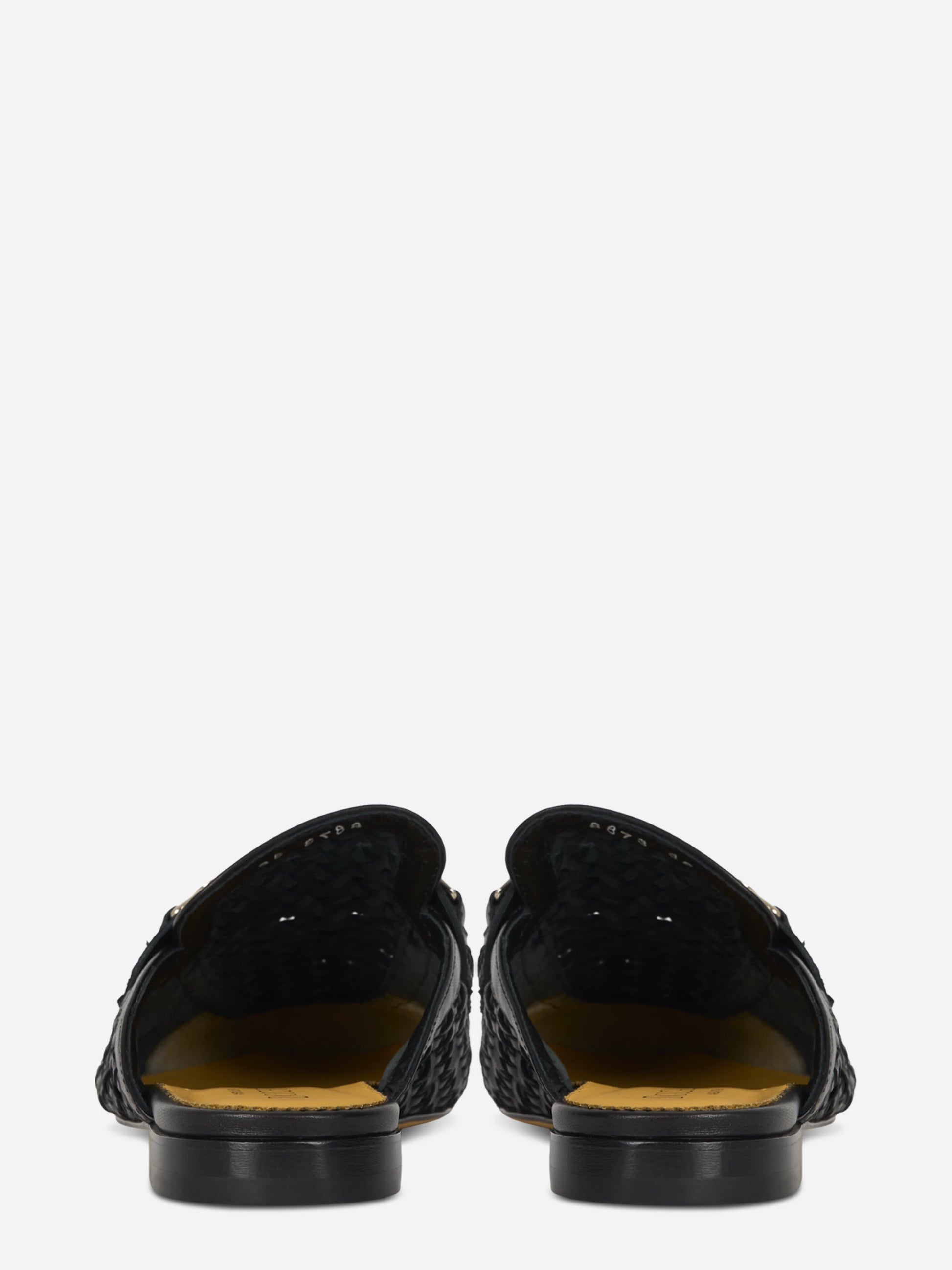 Mocassino sabot nero intrecciato