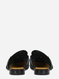 Mocassino sabot nero intrecciato