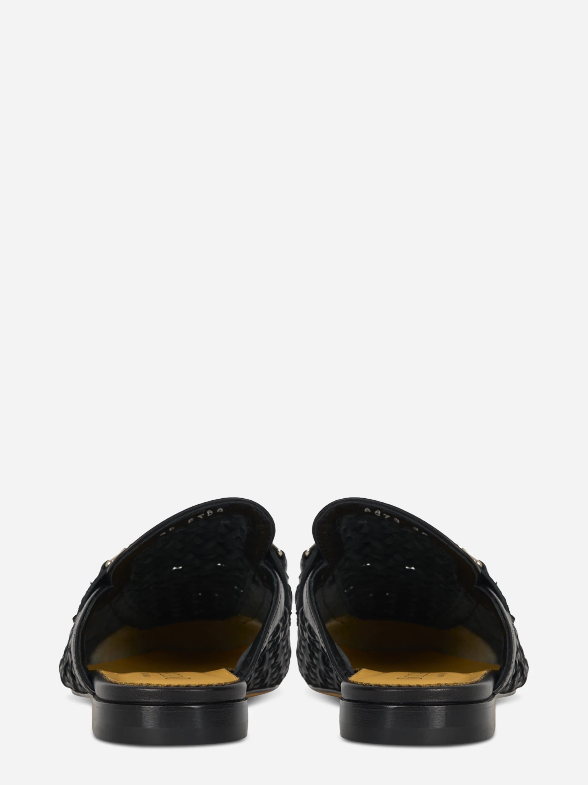 Mocassino sabot nero intrecciato