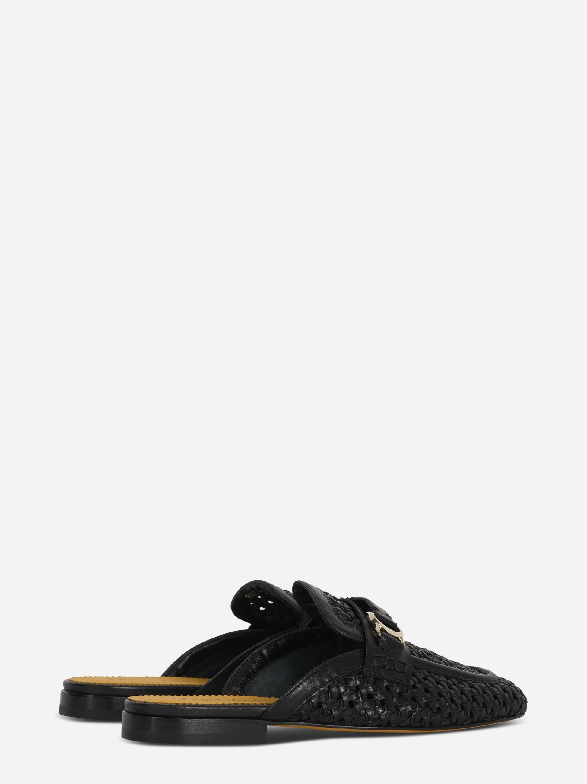 Mocassino sabot nero intrecciato