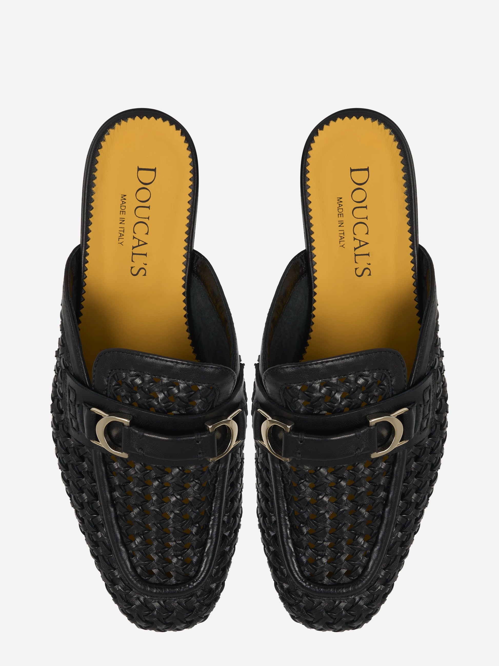 Mocassino sabot nero intrecciato