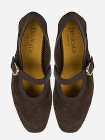 Ballerina marrone in suede
