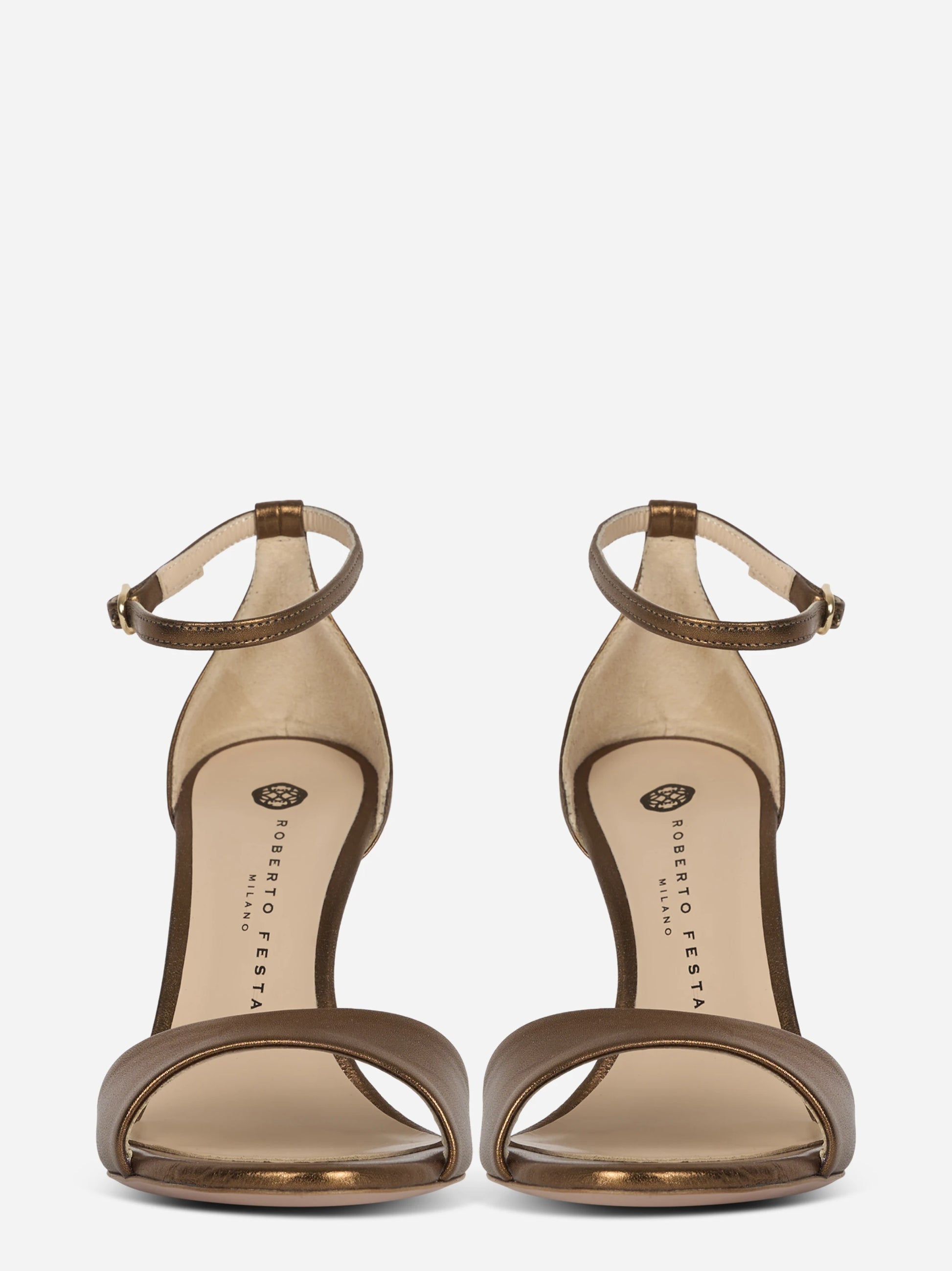 Sandalo marrone bronzo metallizzato