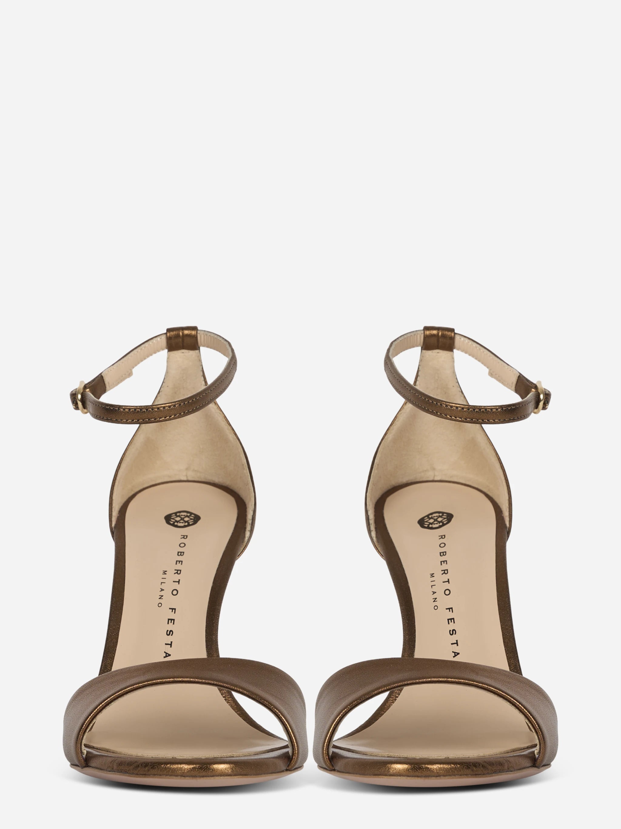 Sandalo marrone bronzo metallizzato