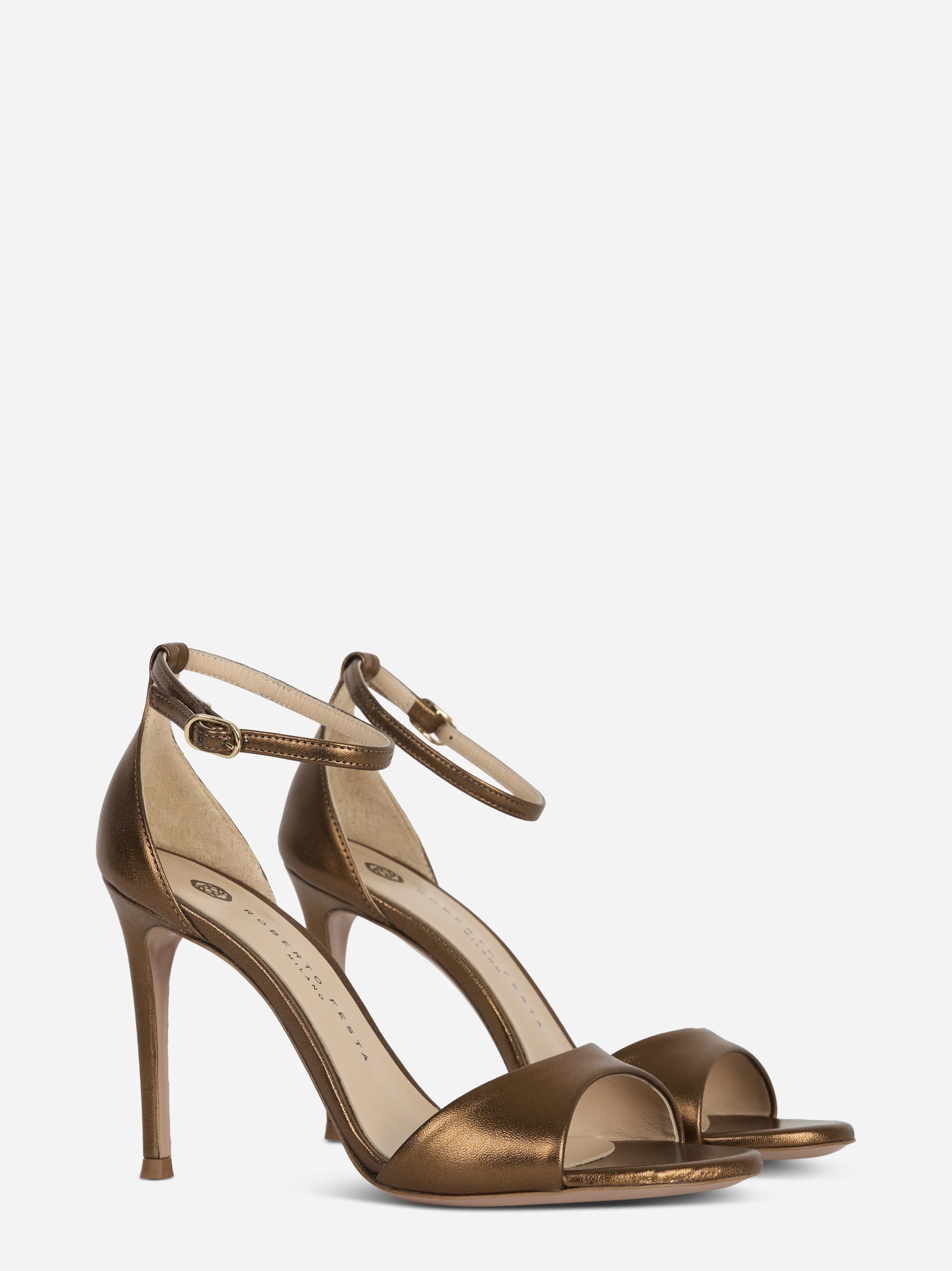 Sandalo marrone bronzo metallizzato