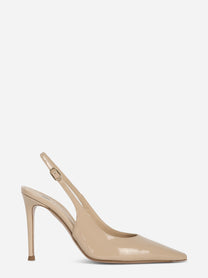 Scarpa con tacco slingback nude lucida