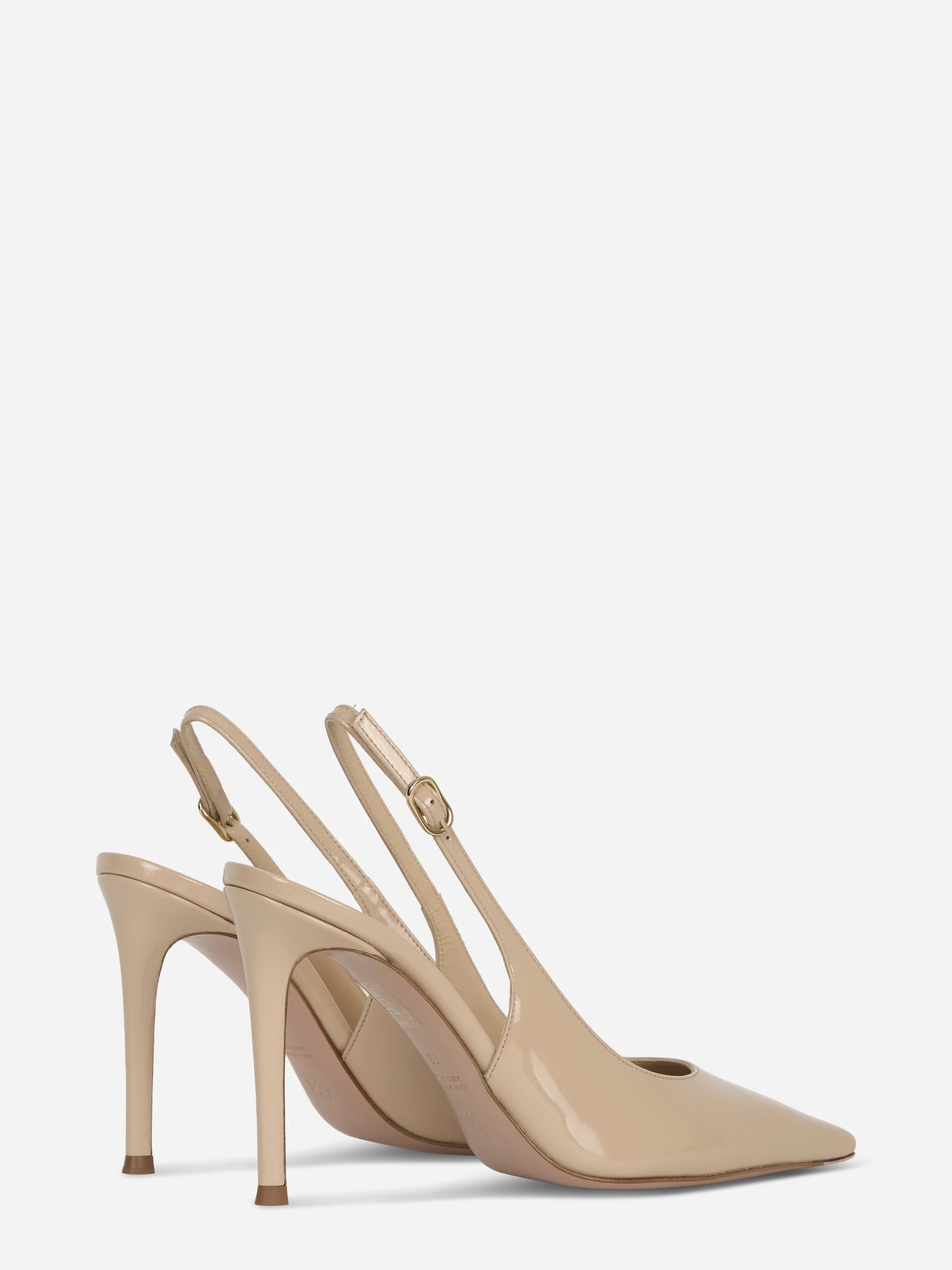 Scarpa con tacco slingback nude lucida