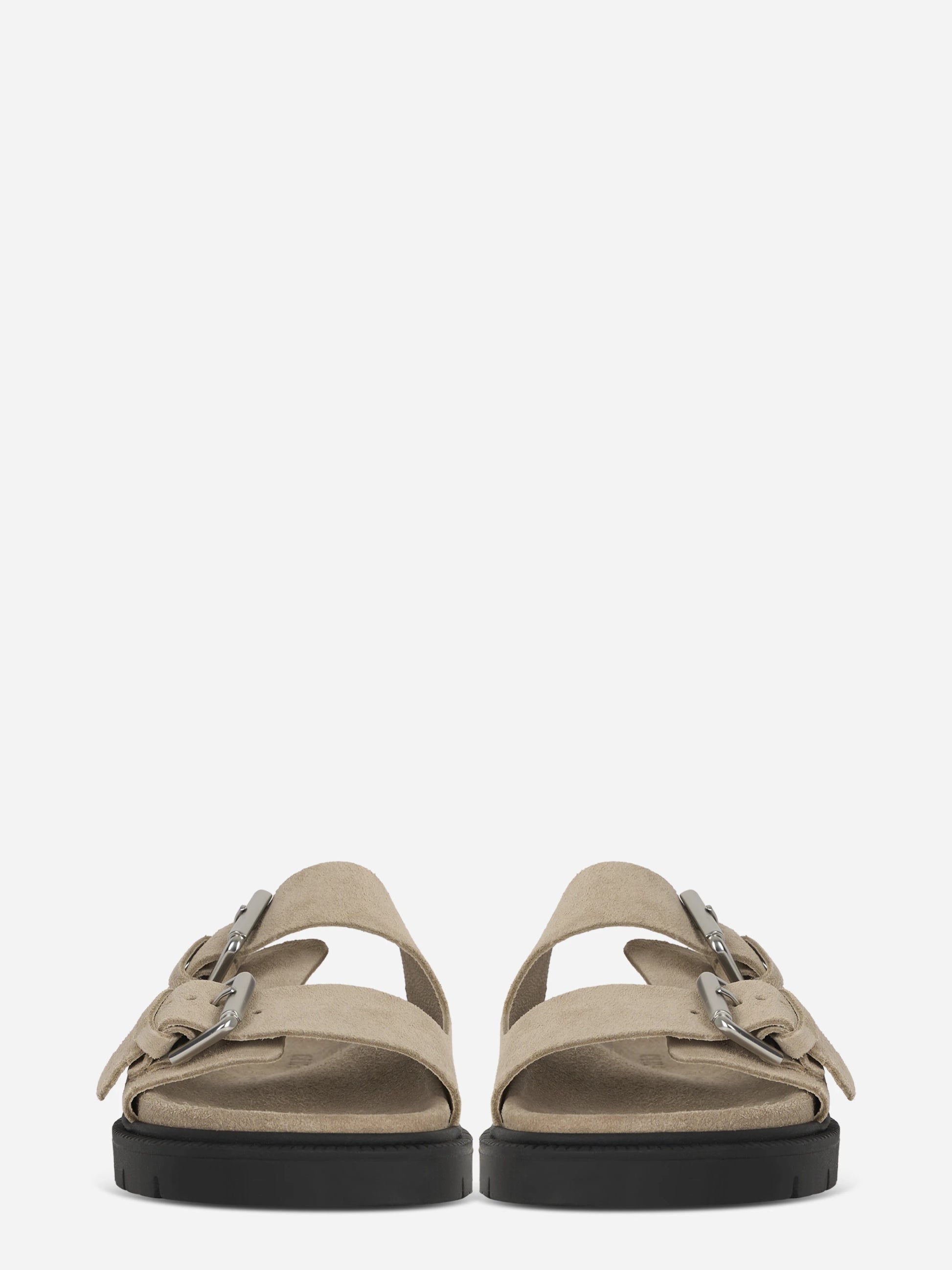 Sandalo flat beige in suede