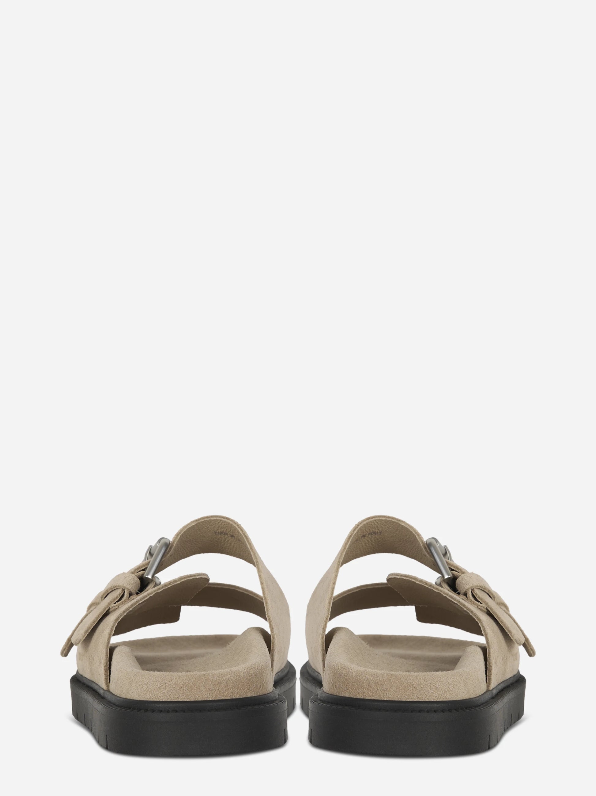 Sandalo flat beige in suede